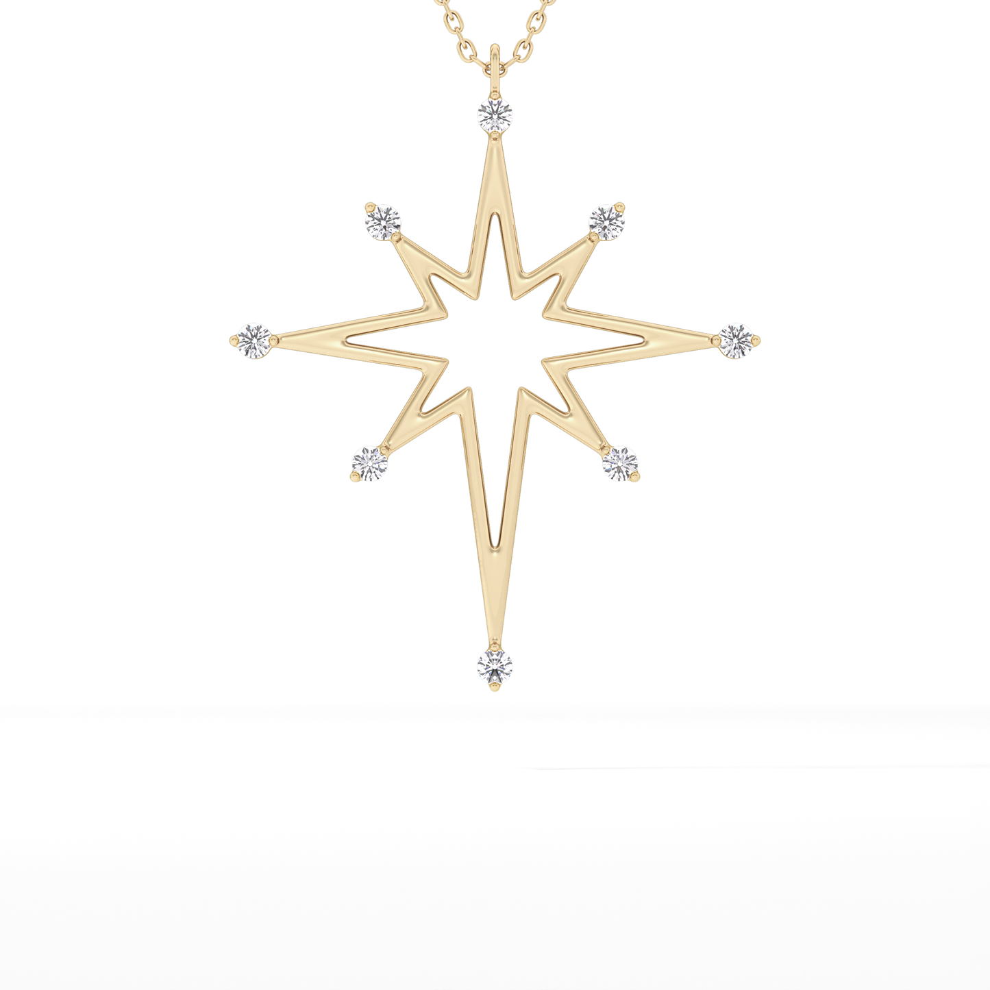 Classic 0.17 TCW Round Star Shaped Moissanite Diamond Necklace