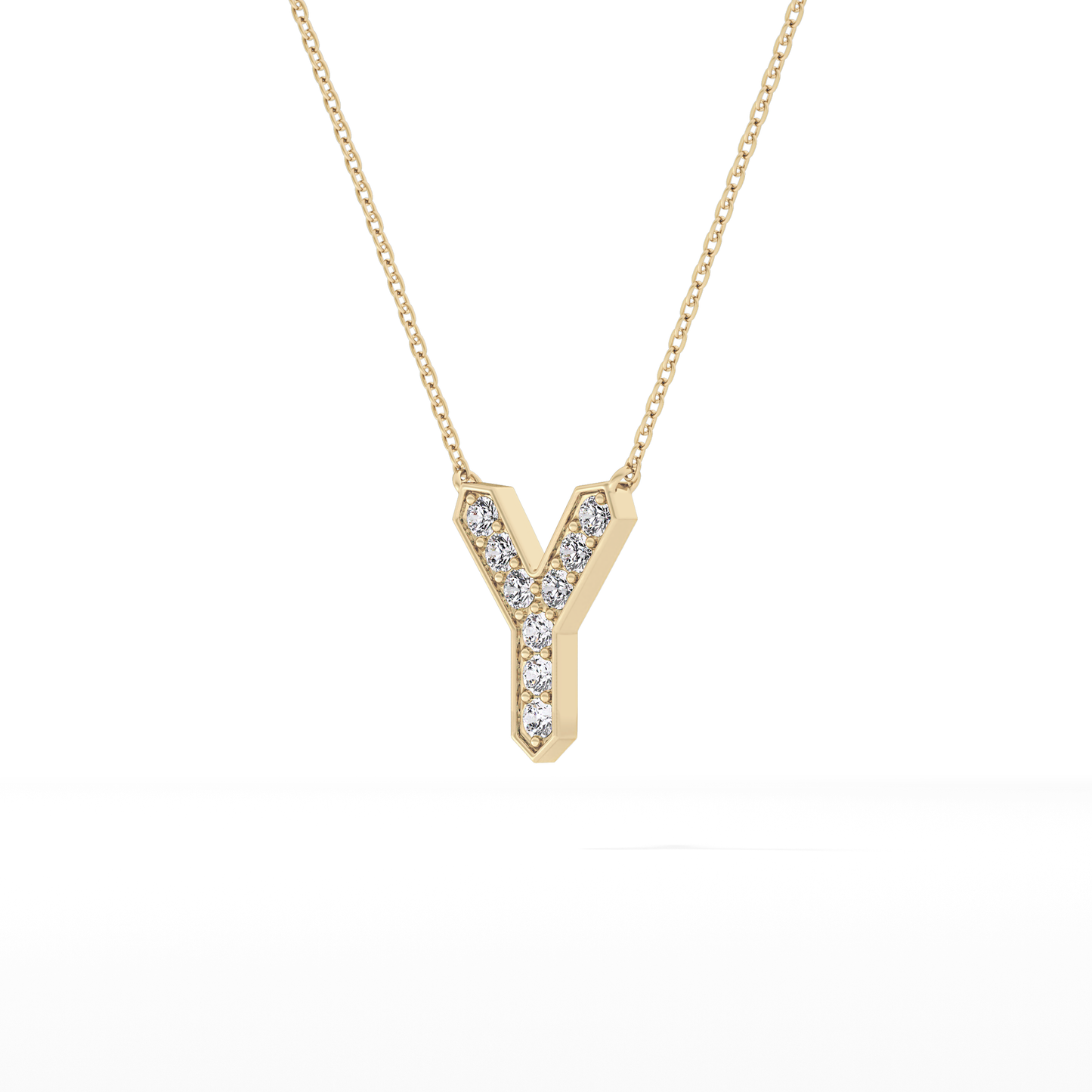 Classic 0.23 TCW Round Y Shaped Moissanite Diamond Necklace