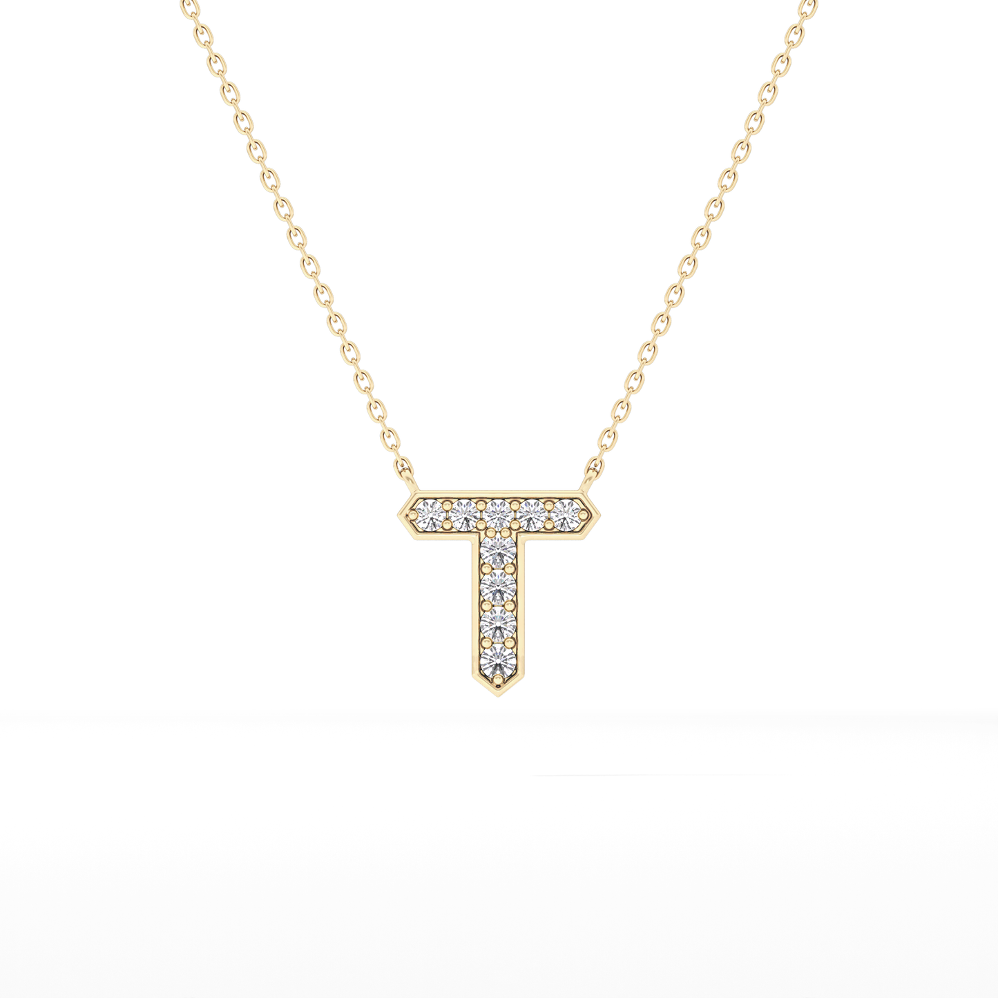 Classic 0.17 TCW Round T Shaped Moissanite Diamond Necklace