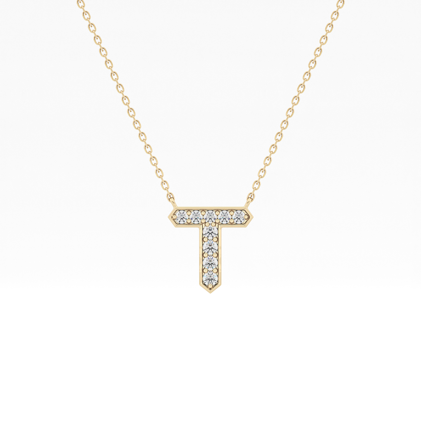 Classic 0.17 TCW Round T Shaped Moissanite Diamond Necklace