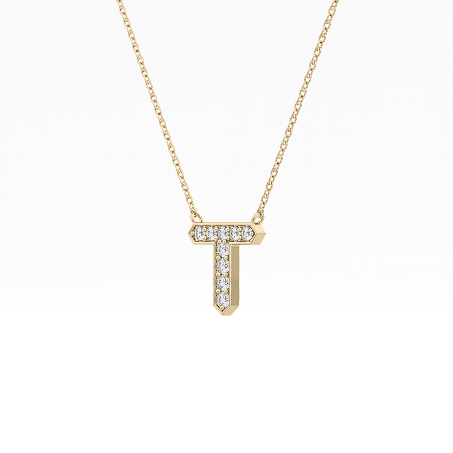 Classic 0.17 TCW Round T Shaped Moissanite Diamond Necklace