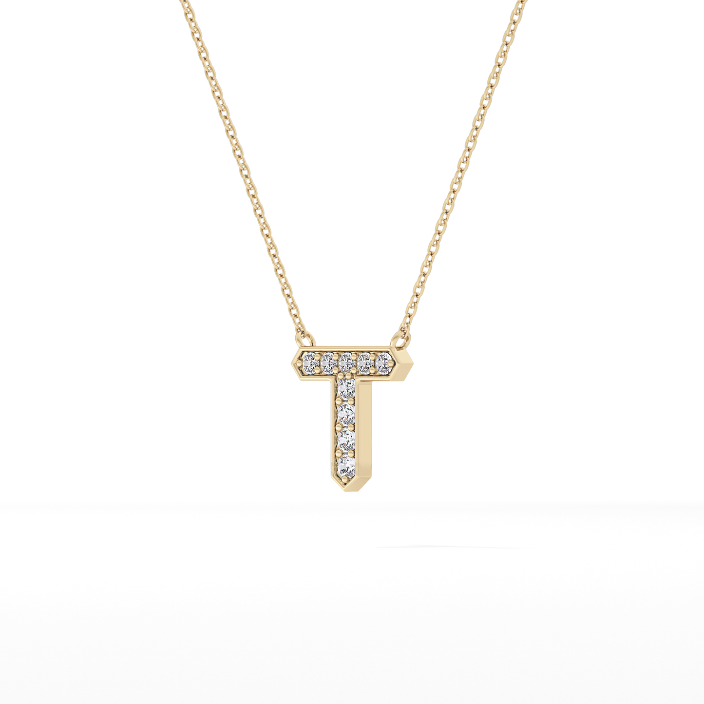 Classic 0.17 TCW Round T Shaped Moissanite Diamond Necklace