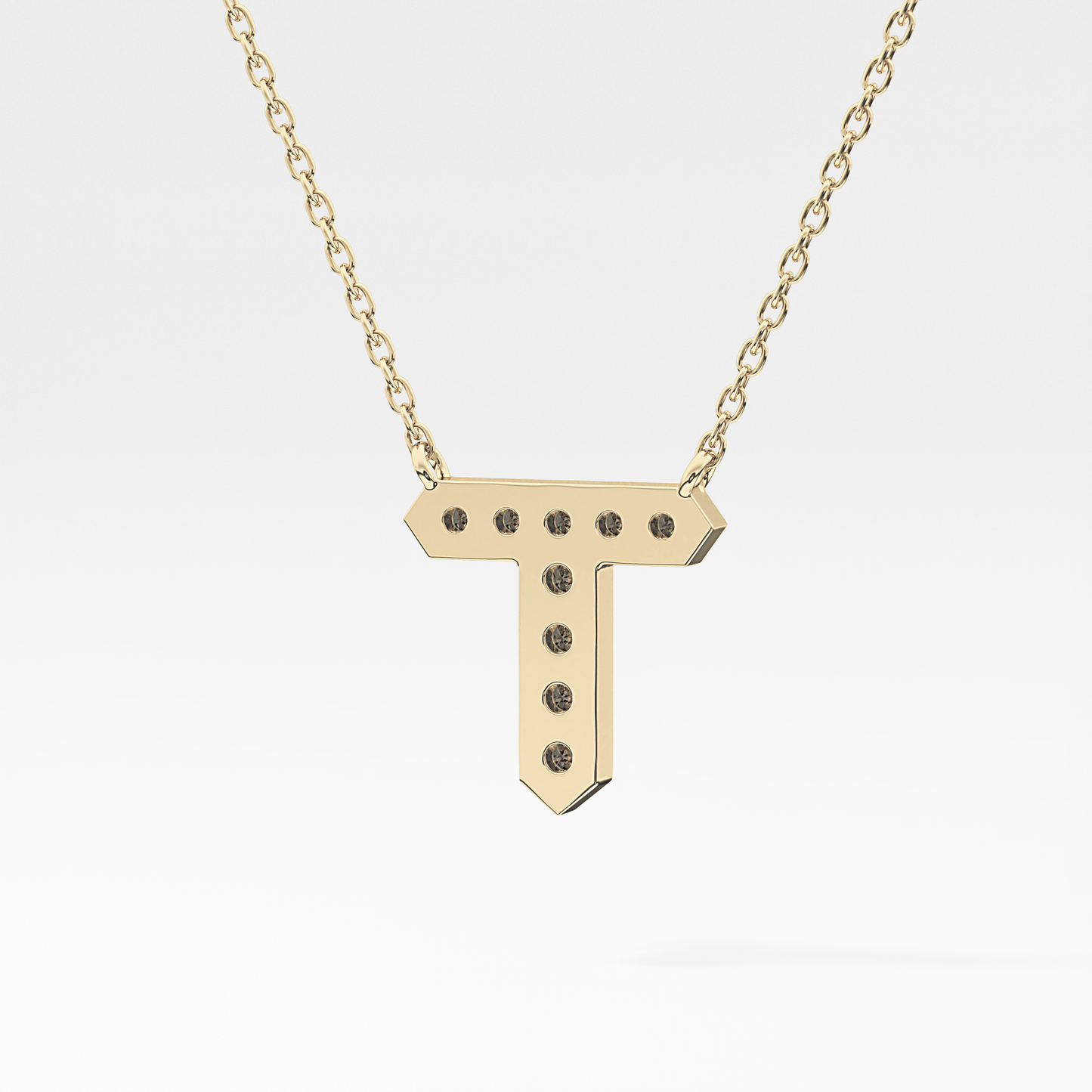 Classic 0.17 TCW Round T Shaped Moissanite Diamond Necklace