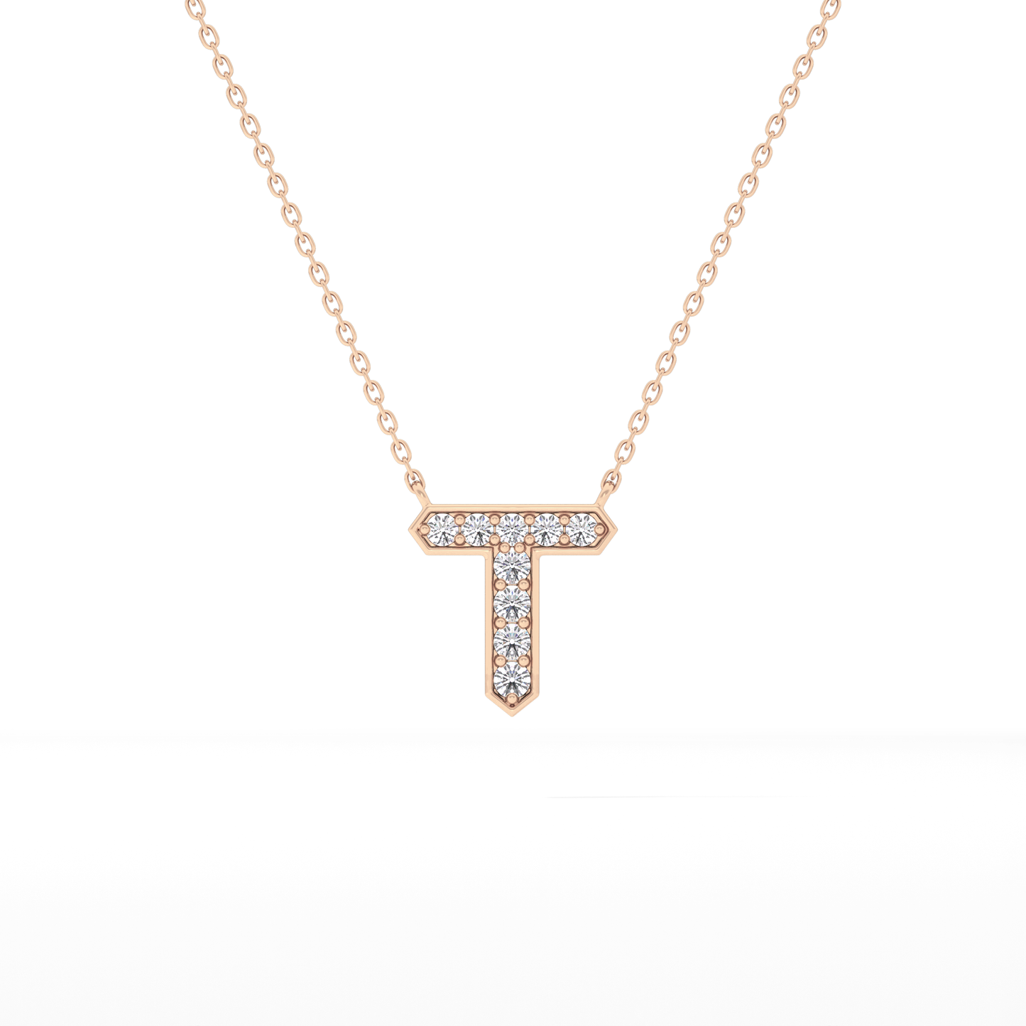 Classic 0.17 TCW Round T Shaped Moissanite Diamond Necklace
