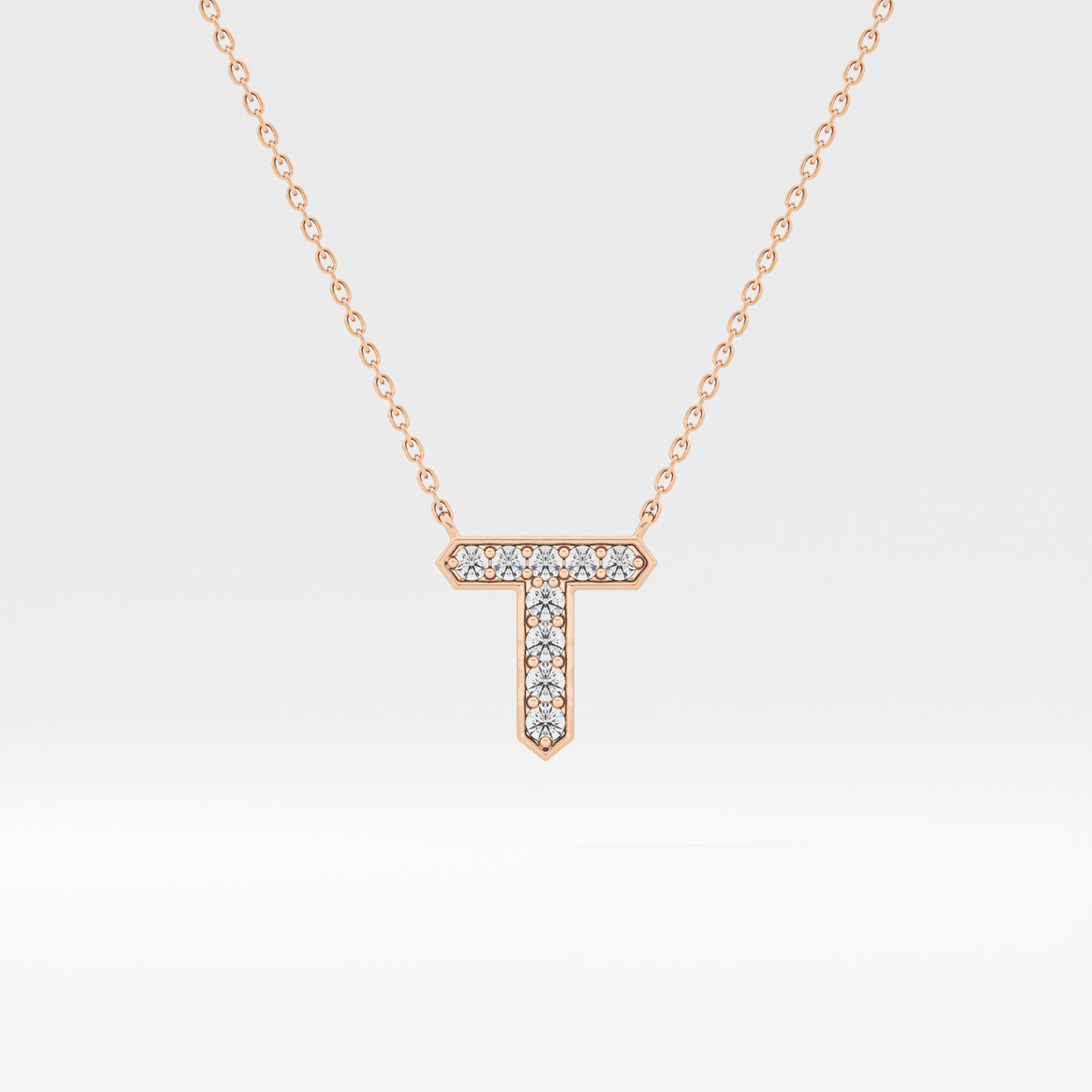Classic 0.17 TCW Round T Shaped Moissanite Diamond Necklace