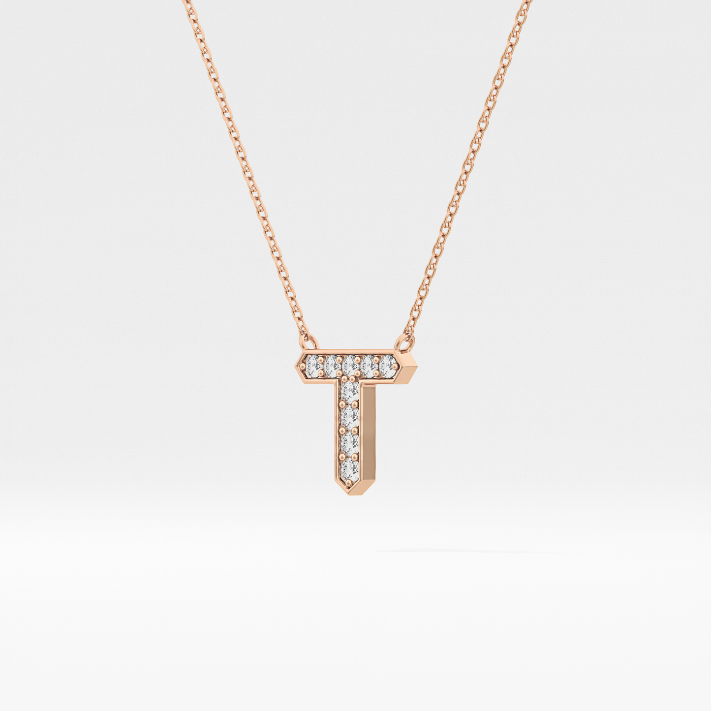 Classic 0.17 TCW Round T Shaped Moissanite Diamond Necklace
