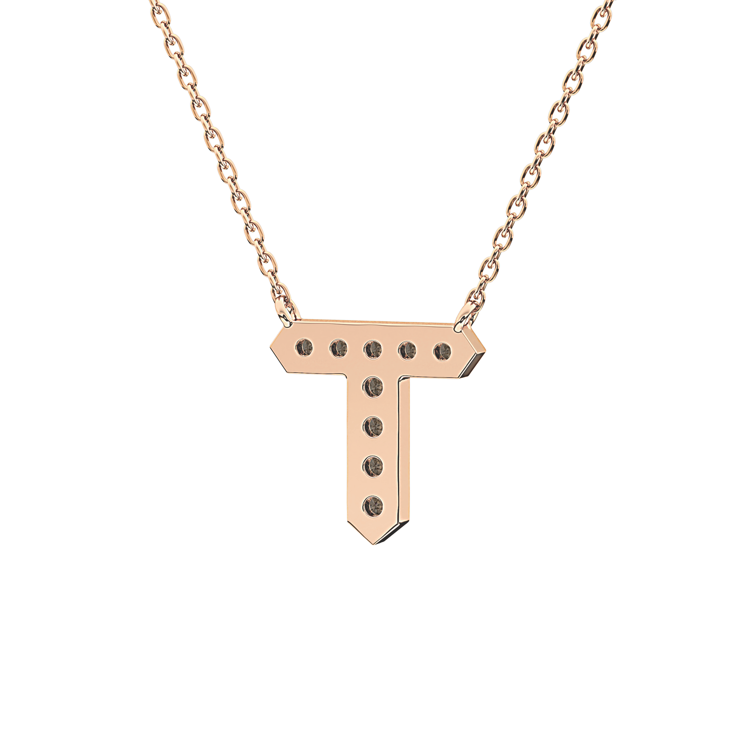 Classic 0.17 TCW Round T Shaped Moissanite Diamond Necklace