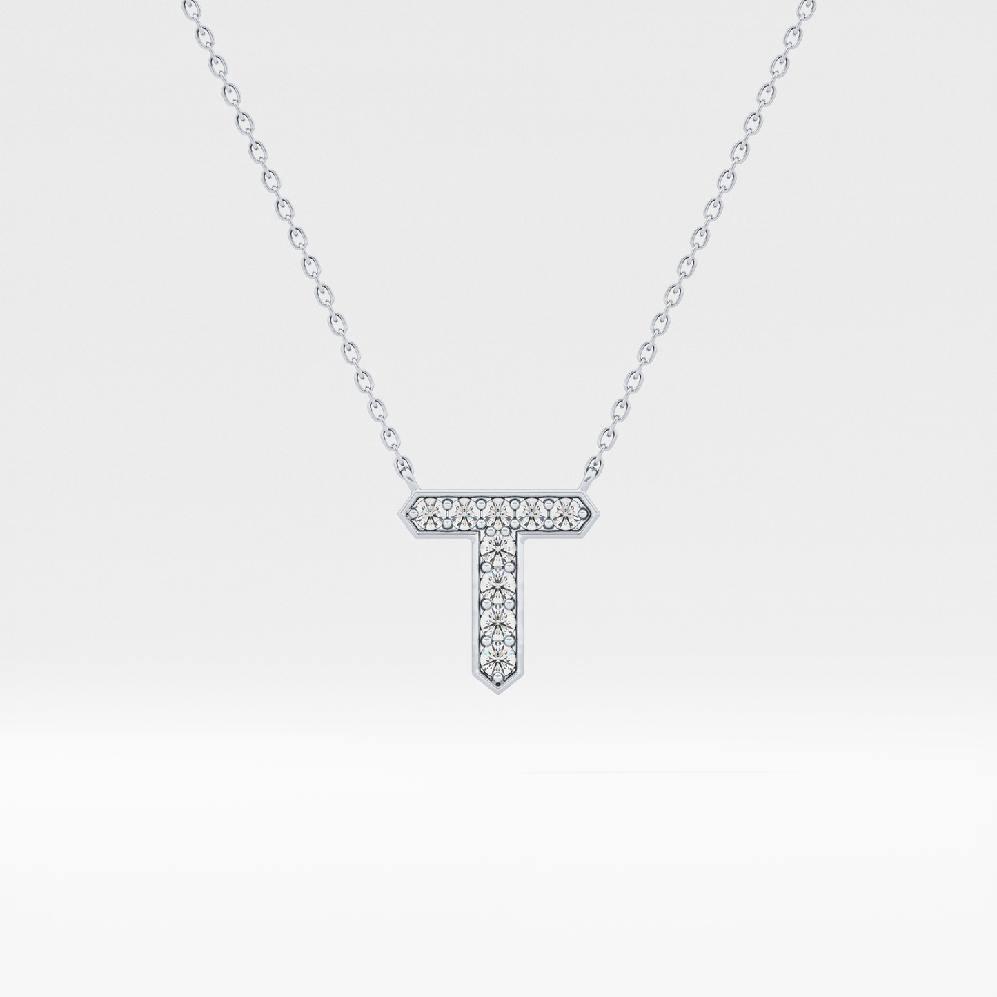 Classic 0.17 TCW Round T Shaped Moissanite Diamond Necklace