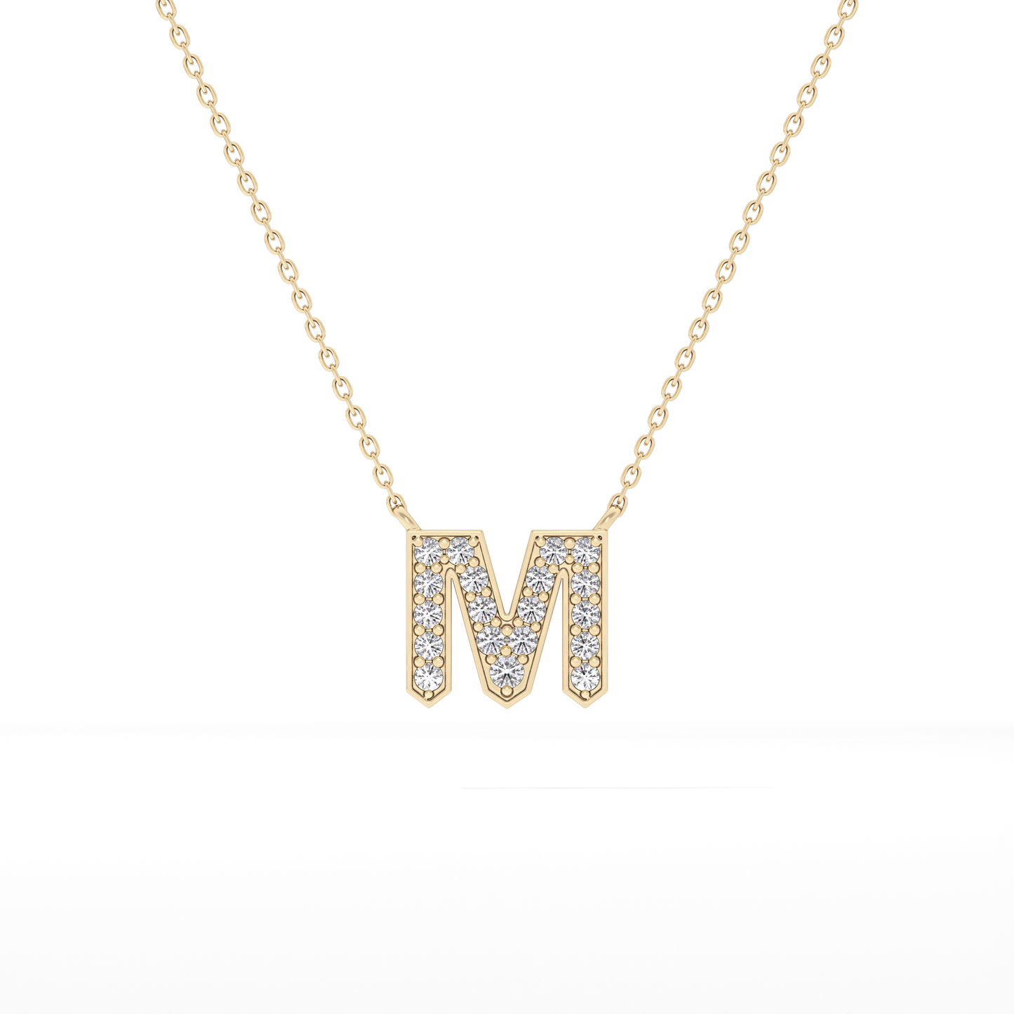 Classic 0.202 TCW Round M Shaped Moissanite Diamond Necklace