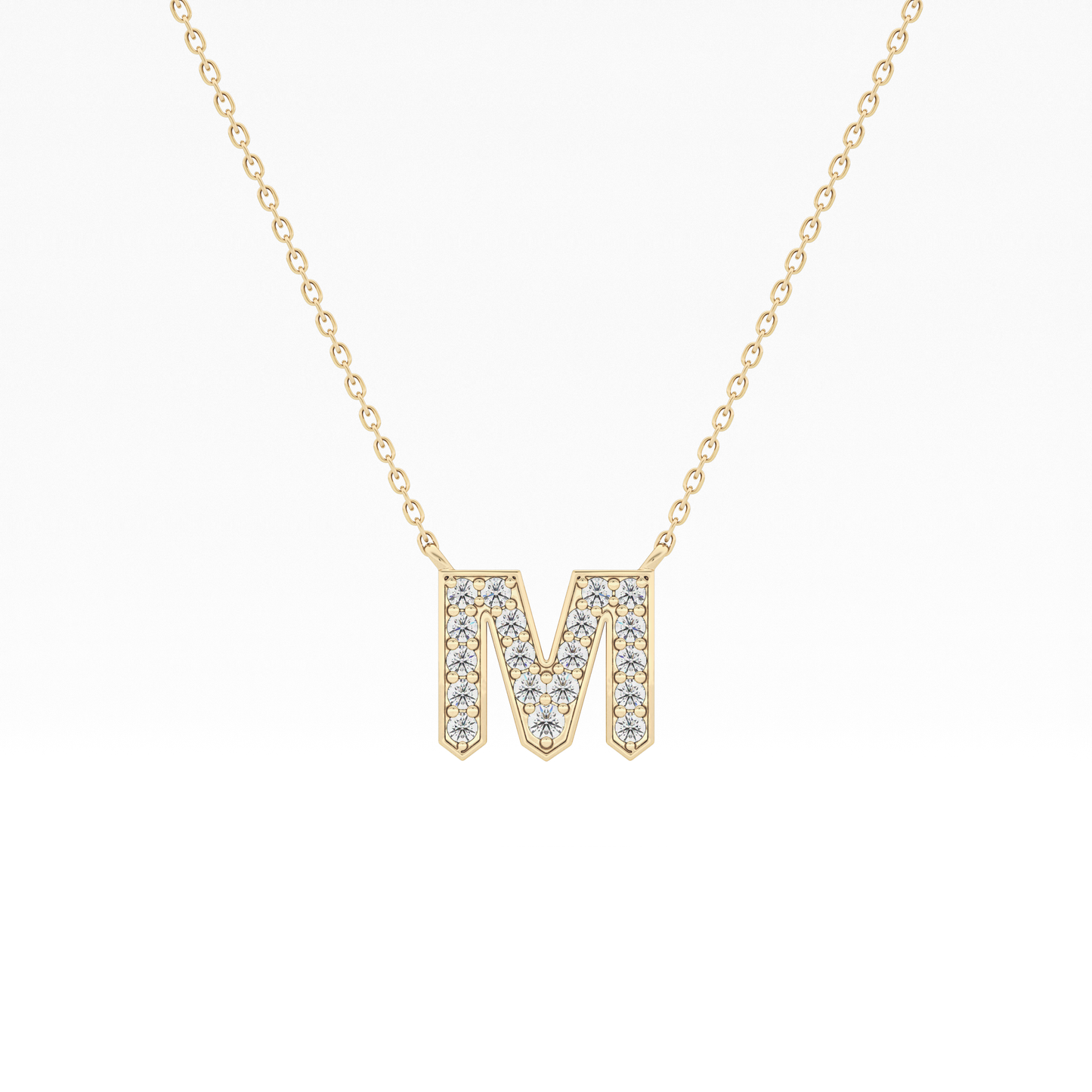 Classic 0.202 TCW Round M Shaped Moissanite Diamond Necklace
