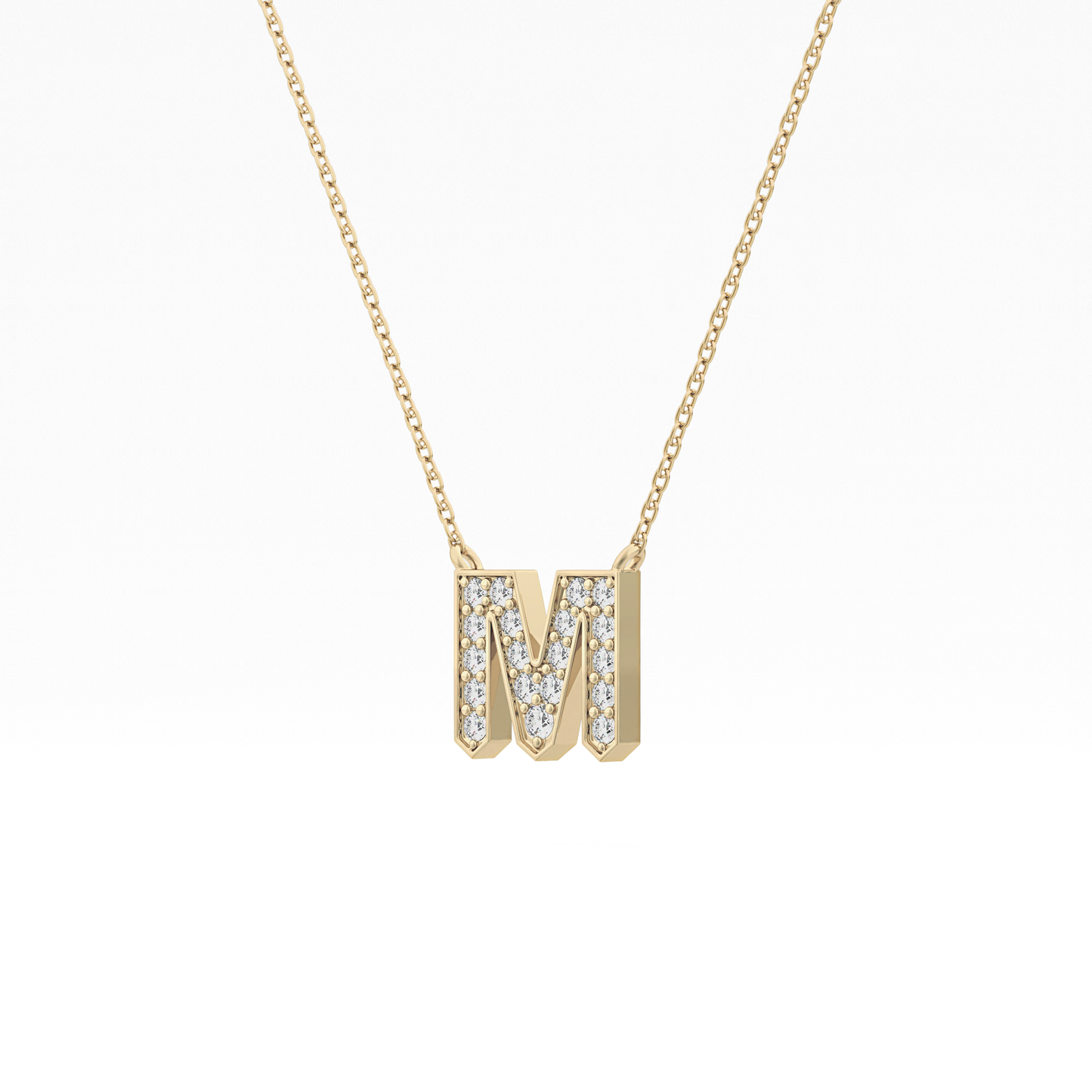 Classic 0.202 TCW Round M Shaped Moissanite Diamond Necklace