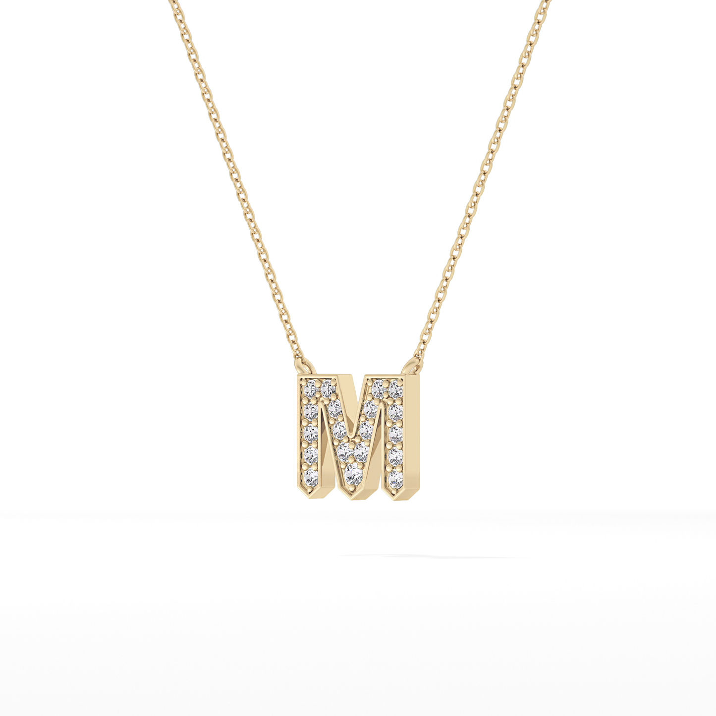 Classic 0.202 TCW Round M Shaped Moissanite Diamond Necklace