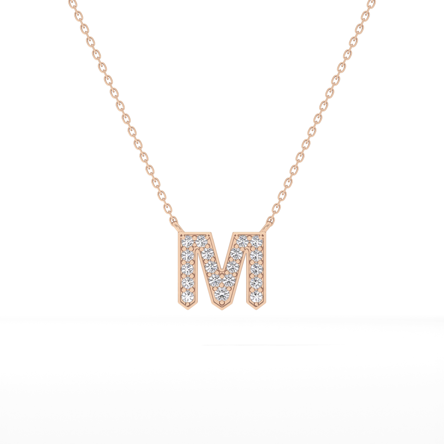 Classic 0.202 TCW Round M Shaped Moissanite Diamond Necklace