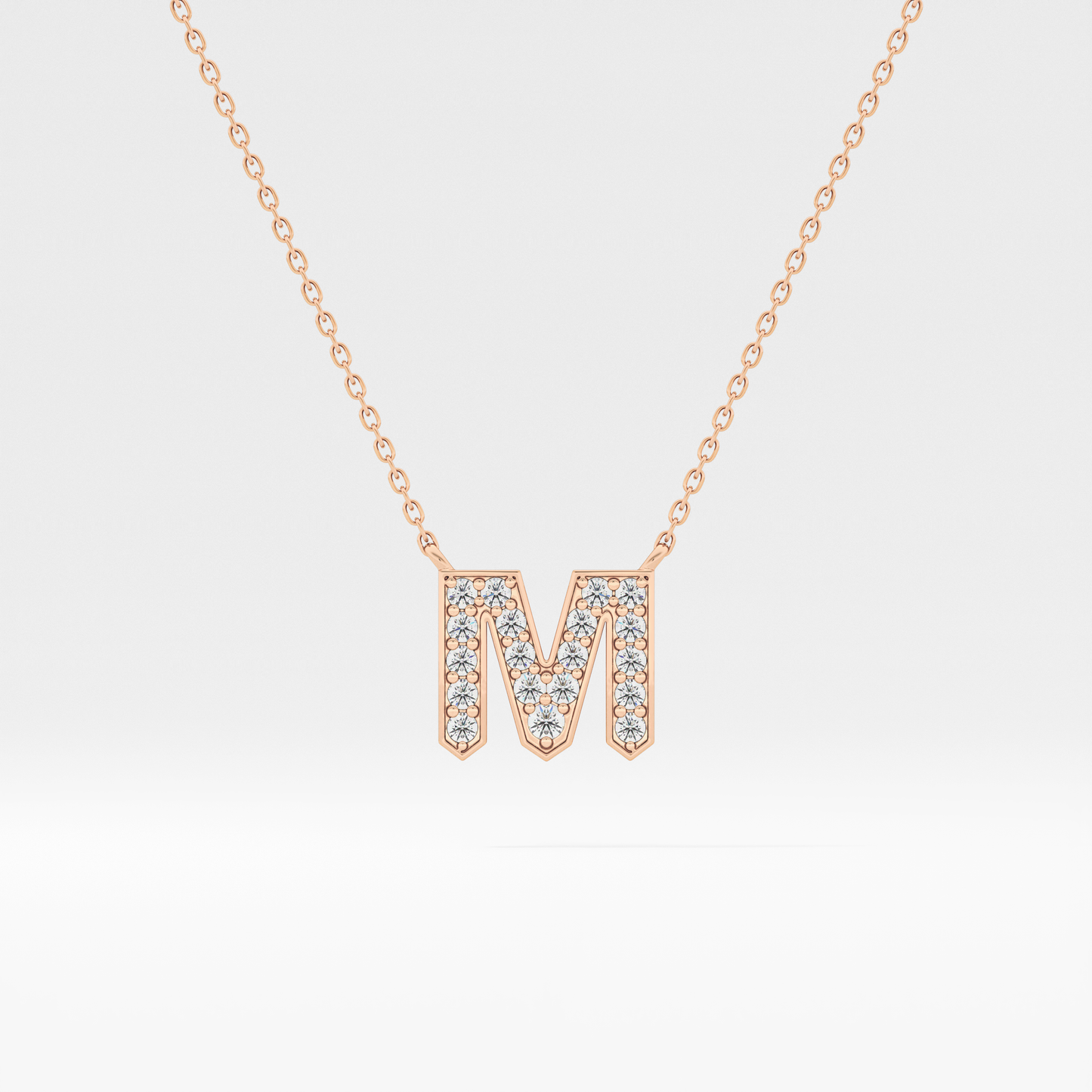 Classic 0.202 TCW Round M Shaped Moissanite Diamond Necklace