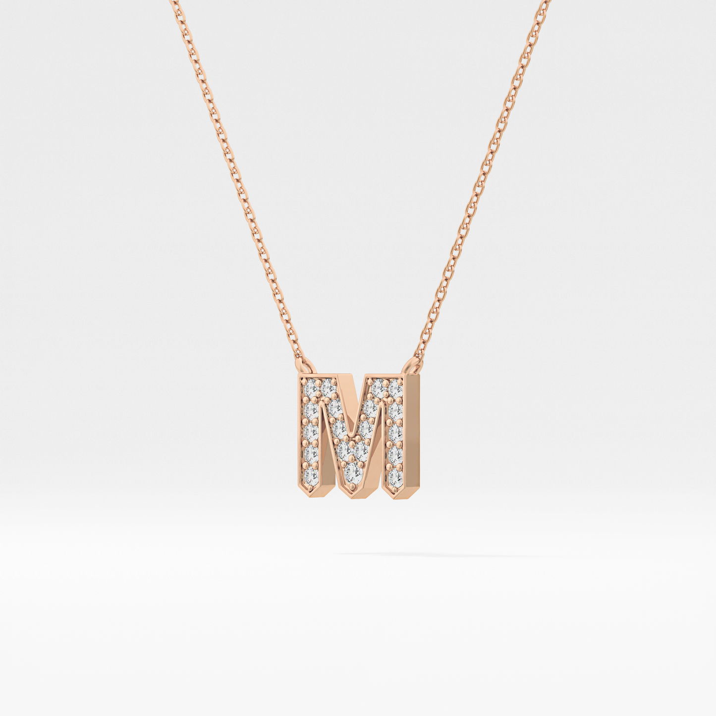 Classic 0.202 TCW Round M Shaped Moissanite Diamond Necklace