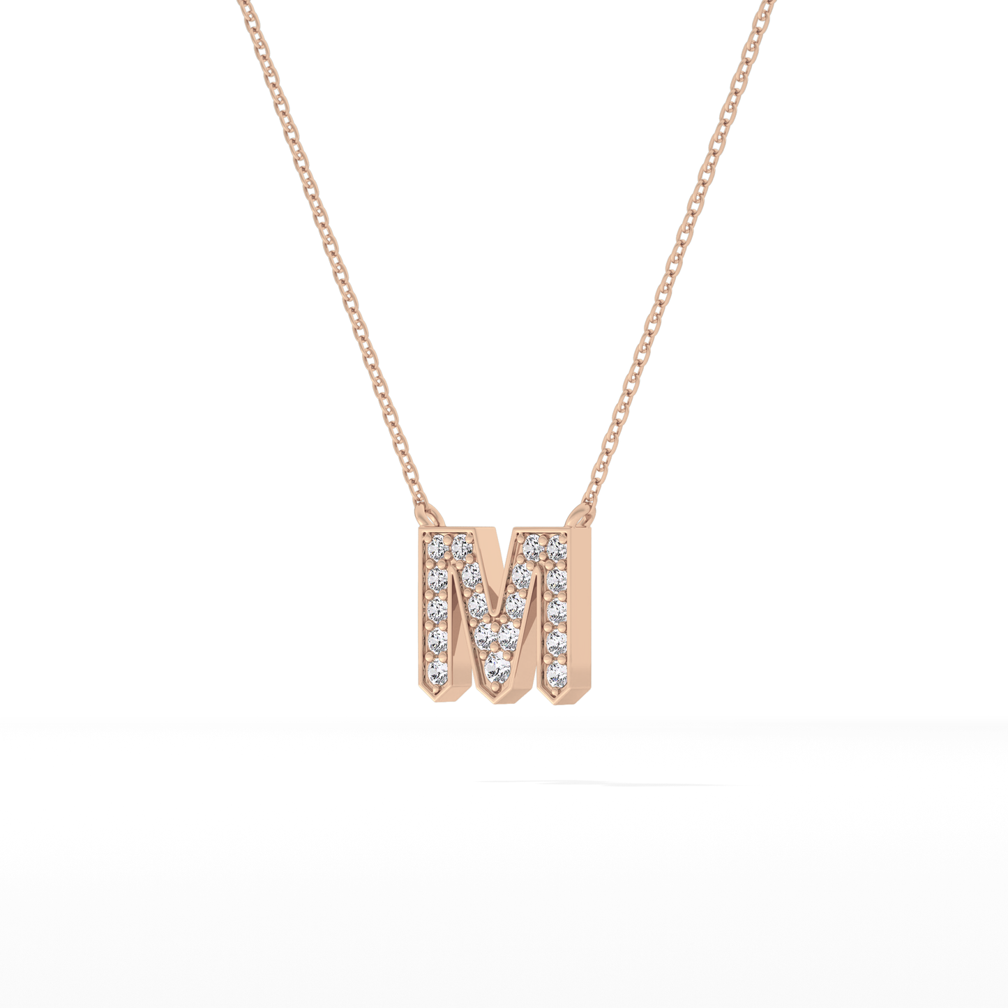 Classic 0.202 TCW Round M Shaped Moissanite Diamond Necklace
