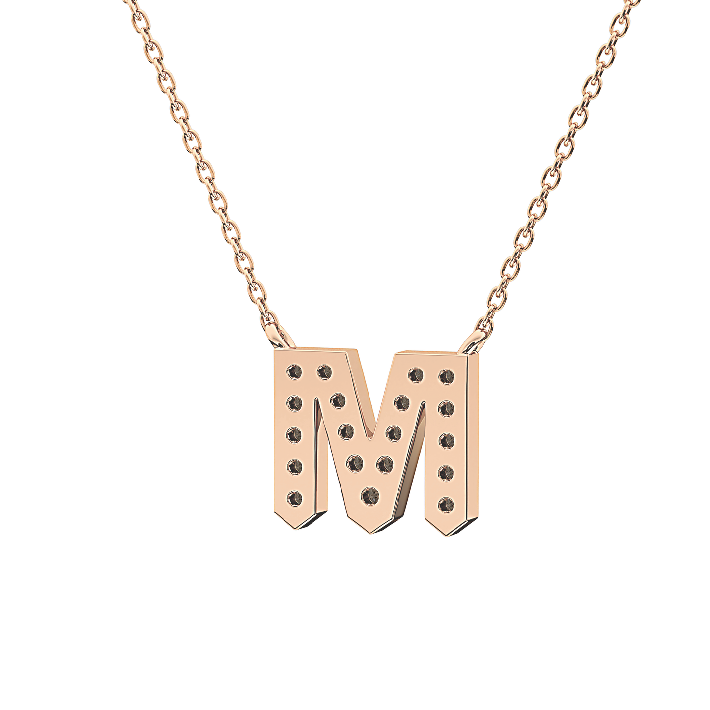 Classic 0.202 TCW Round M Shaped Moissanite Diamond Necklace