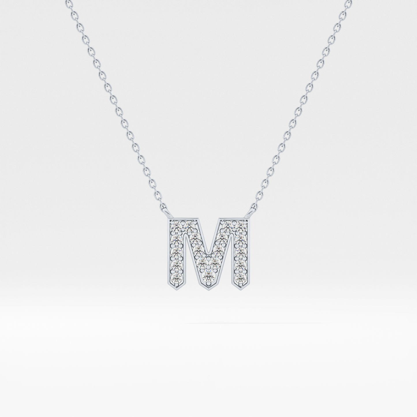 Classic 0.202 TCW Round M Shaped Moissanite Diamond Necklace
