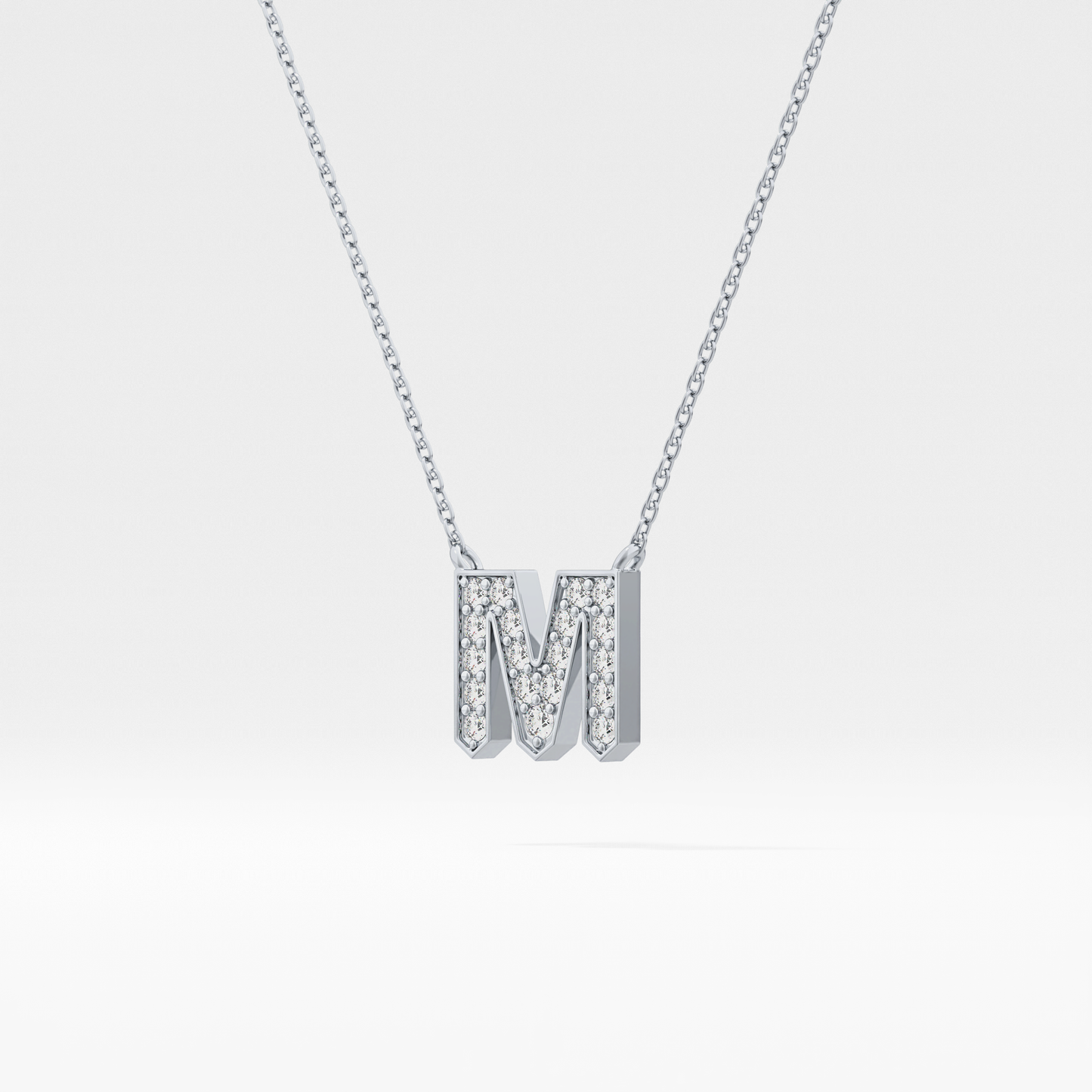 Classic 0.202 TCW Round M Shaped Moissanite Diamond Necklace