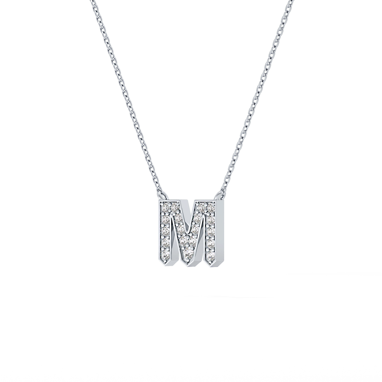Classic 0.202 TCW Round M Shaped Moissanite Diamond Necklace