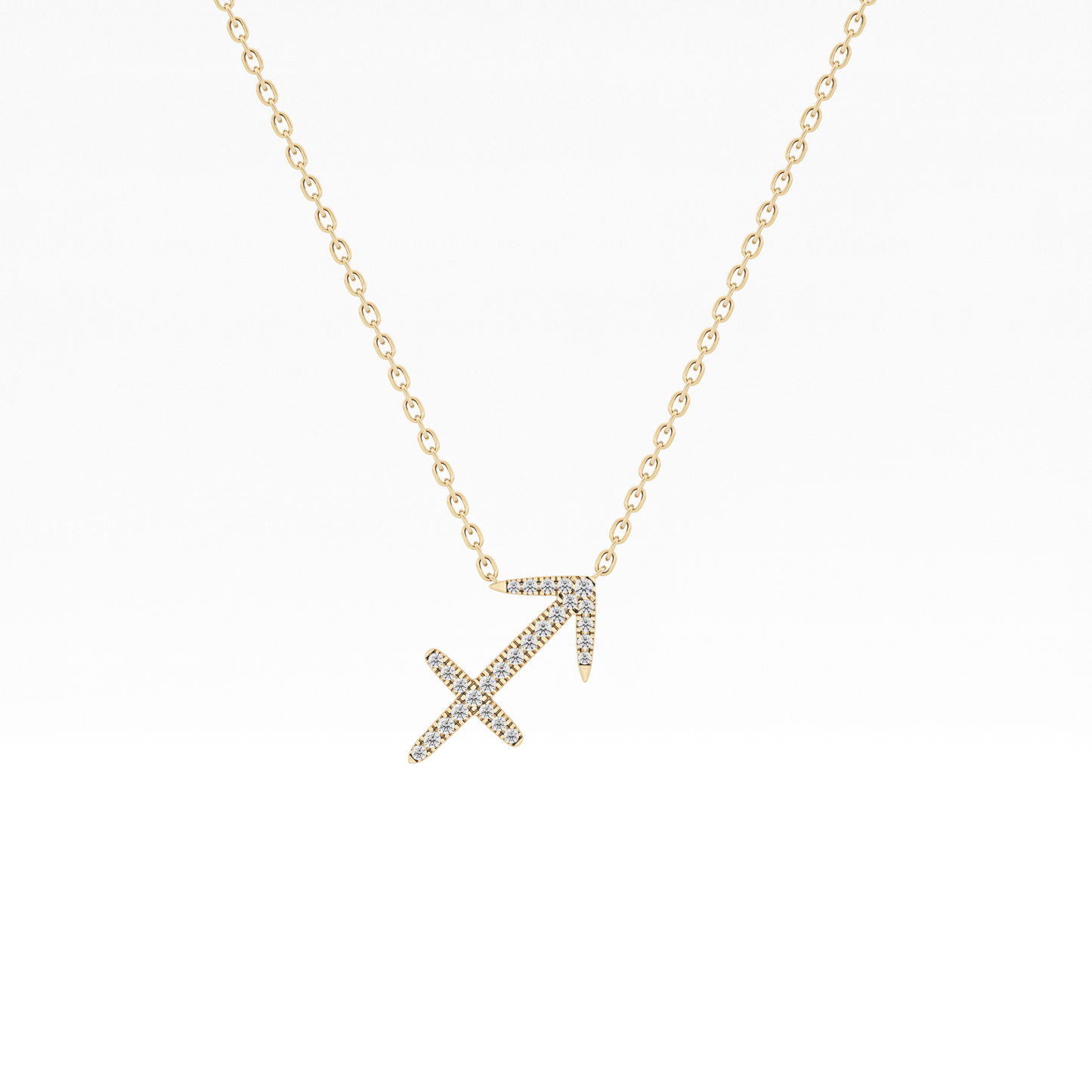 Classic 0.042 TCW Round Zodiac Sagittarius Shaped Moissanite Diamond Necklace
