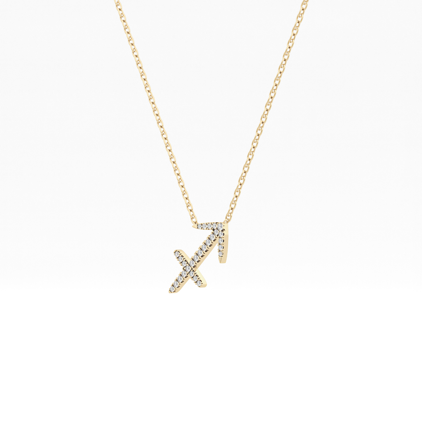 Classic 0.042 TCW Round Zodiac Sagittarius Shaped Moissanite Diamond Necklace