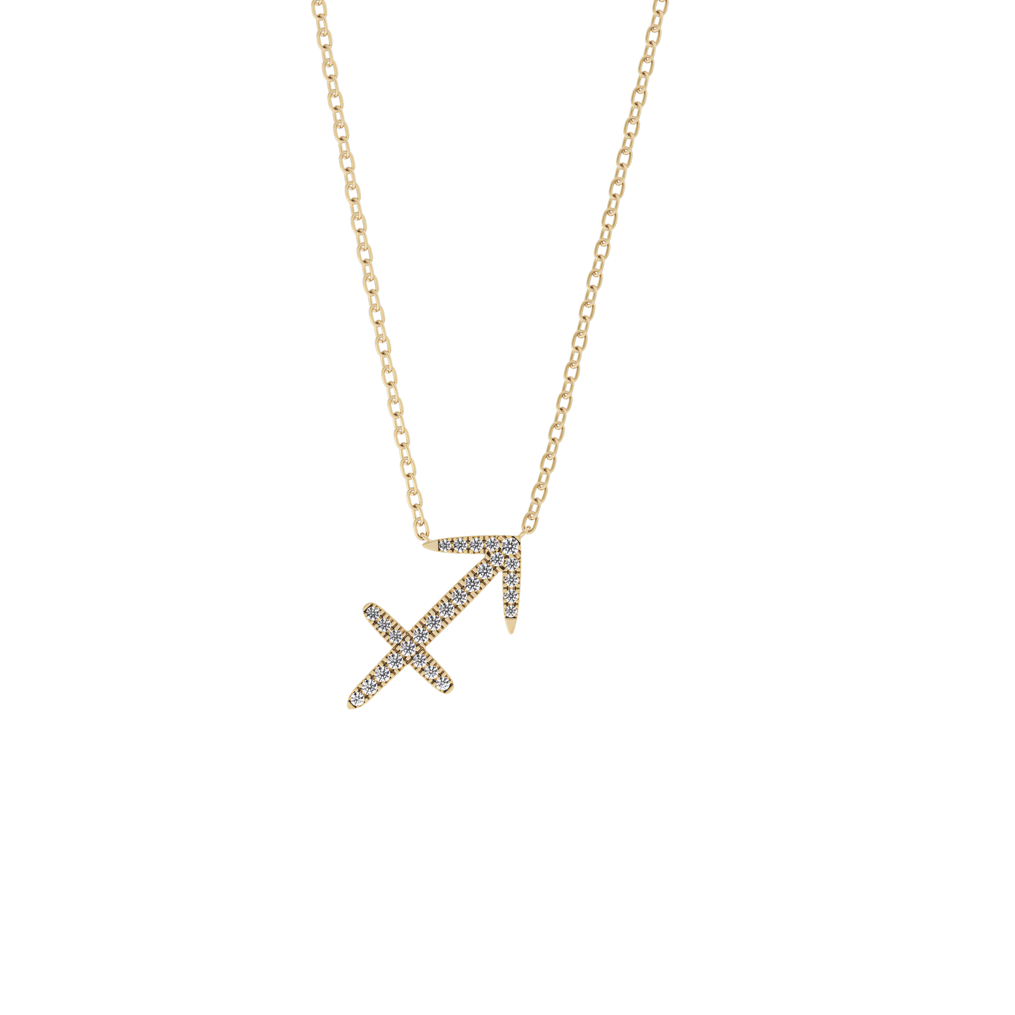 Classic 0.042 TCW Round Zodiac Sagittarius Shaped Moissanite Diamond Necklace