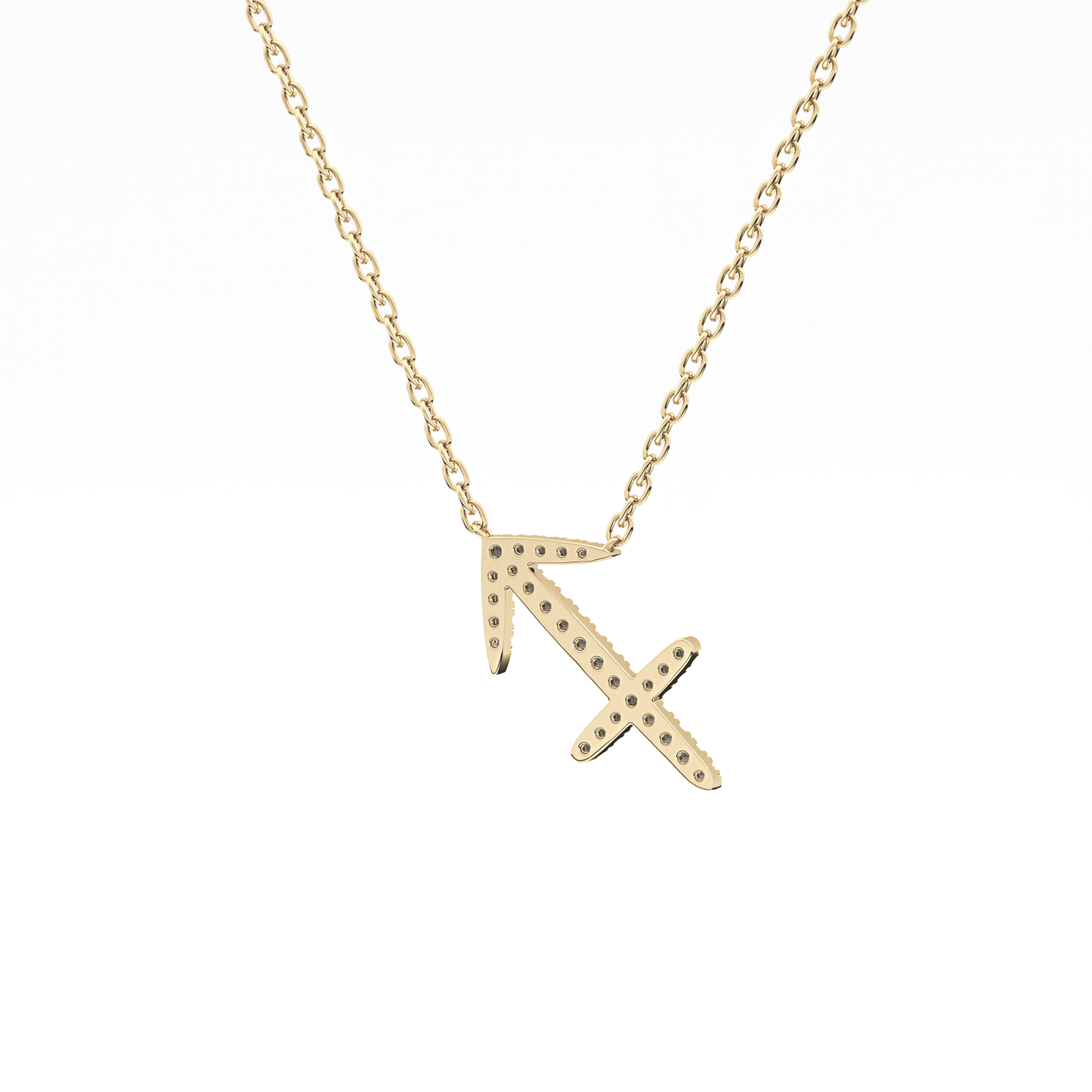 Classic 0.042 TCW Round Zodiac Sagittarius Shaped Moissanite Diamond Necklace