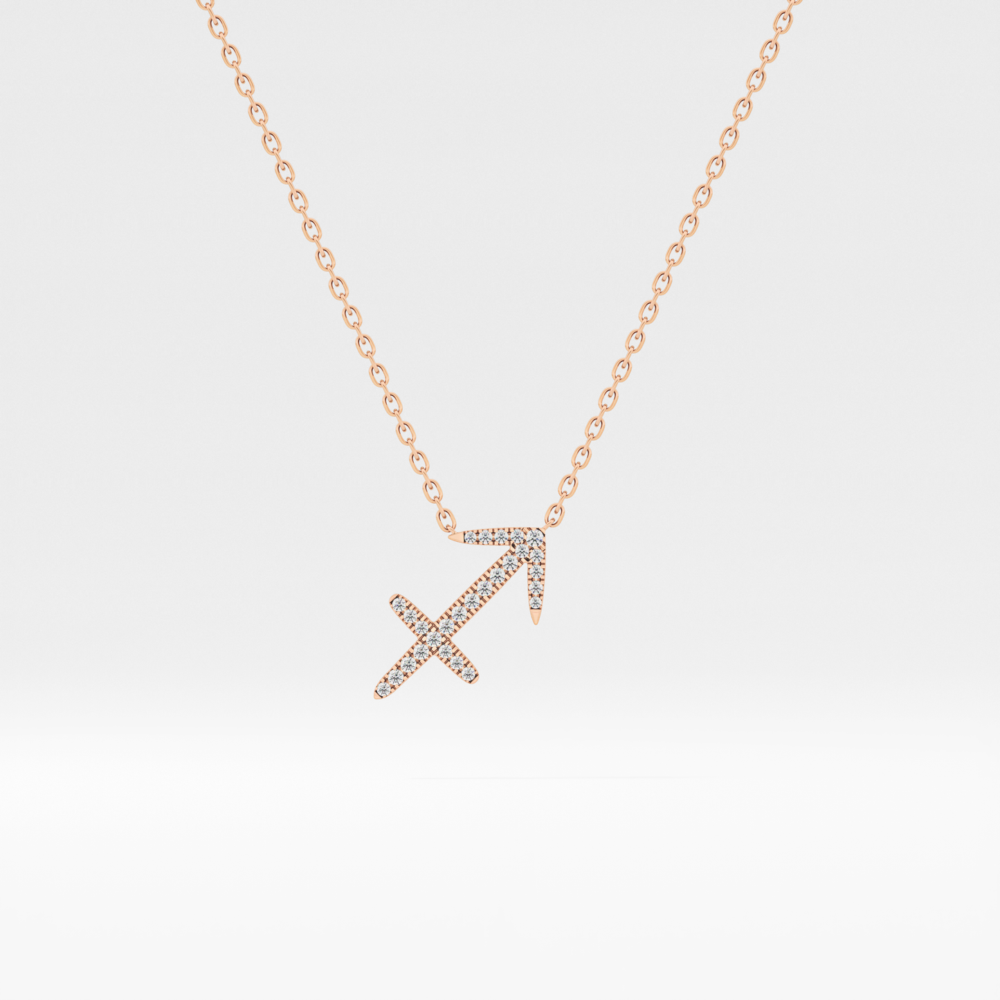 Classic 0.042 TCW Round Zodiac Sagittarius Shaped Moissanite Diamond Necklace