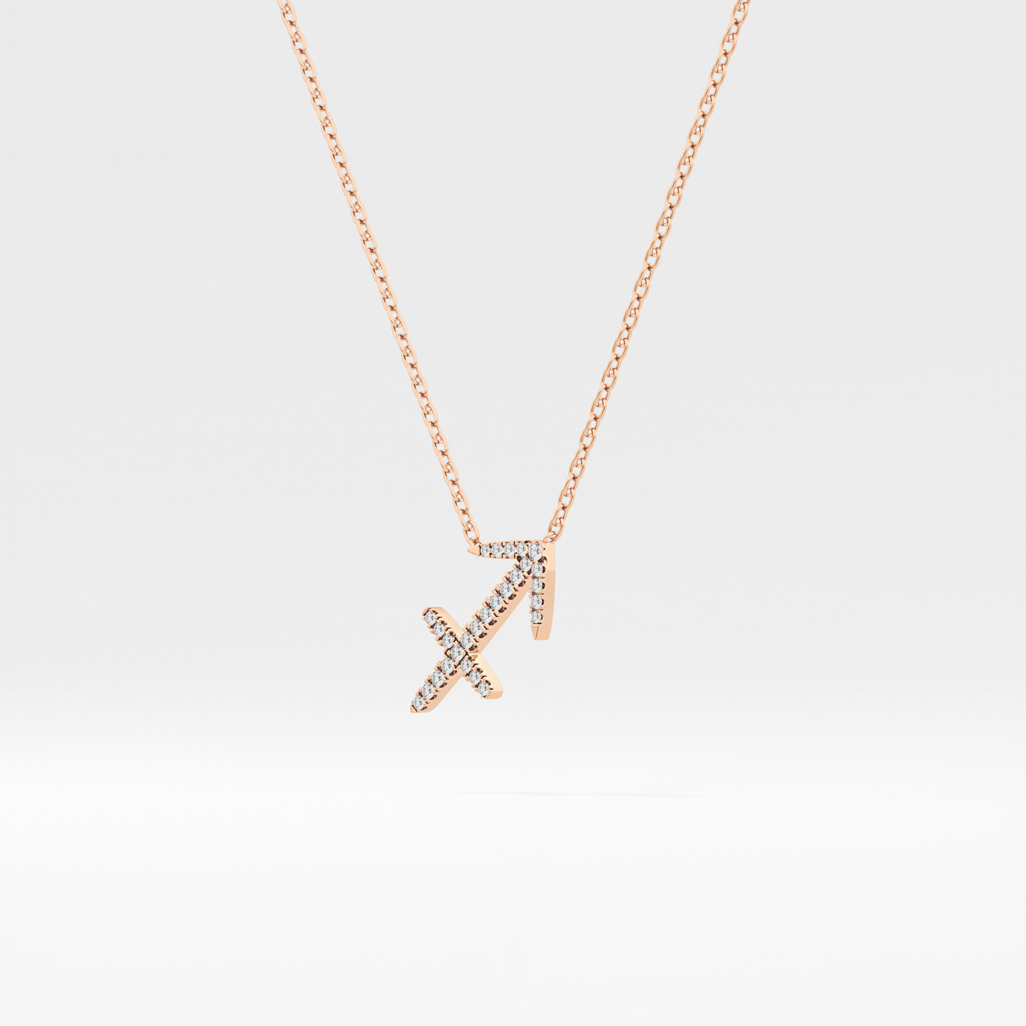 Classic 0.042 TCW Round Zodiac Sagittarius Shaped Moissanite Diamond Necklace