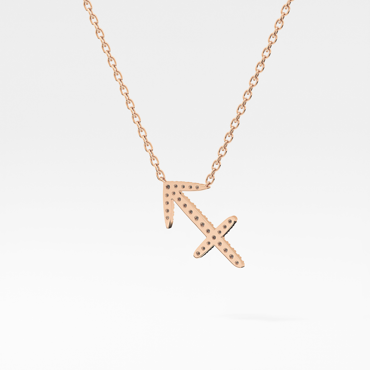 Classic 0.042 TCW Round Zodiac Sagittarius Shaped Moissanite Diamond Necklace