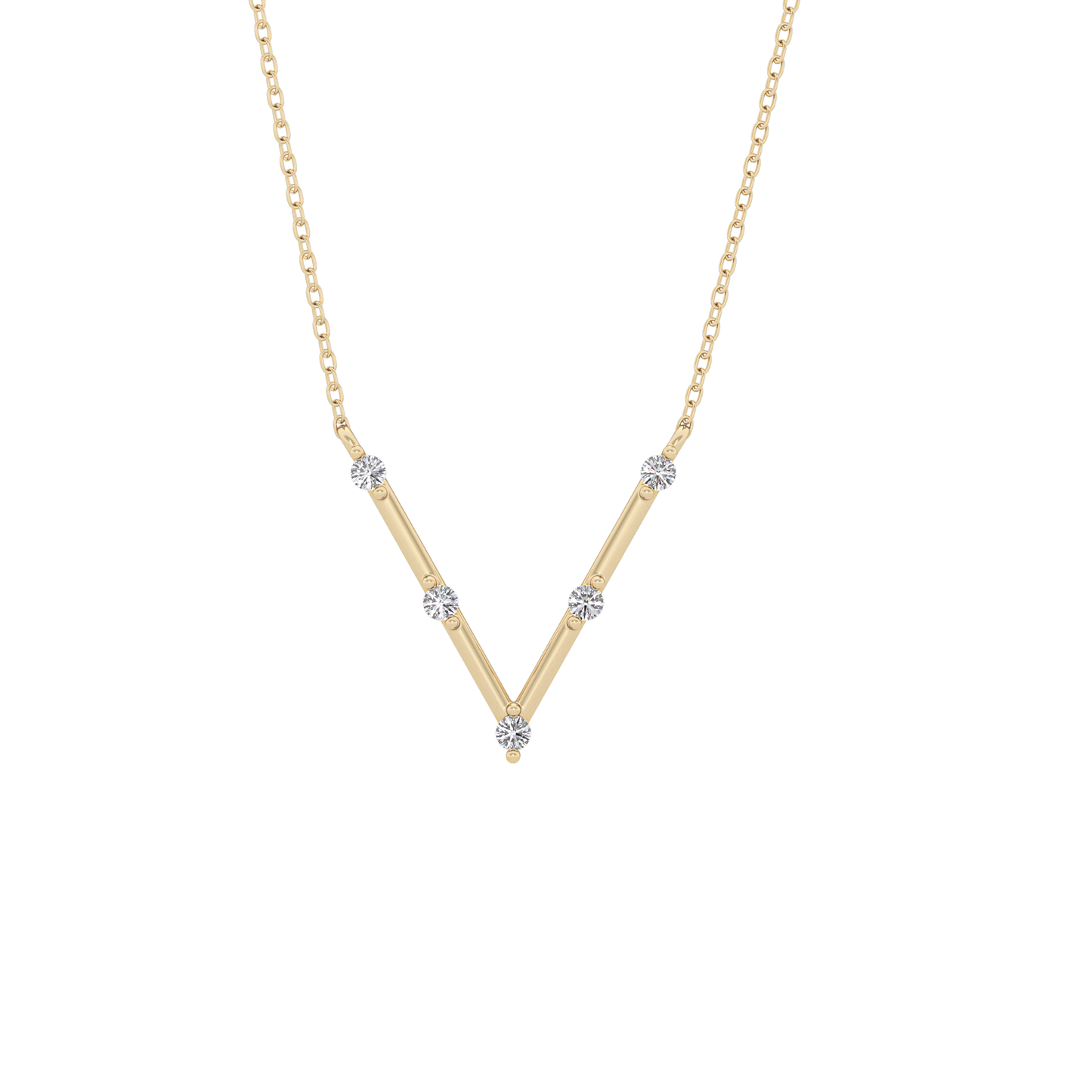 Classic 0.08 TCW Round Moissanite Diamond Necklace