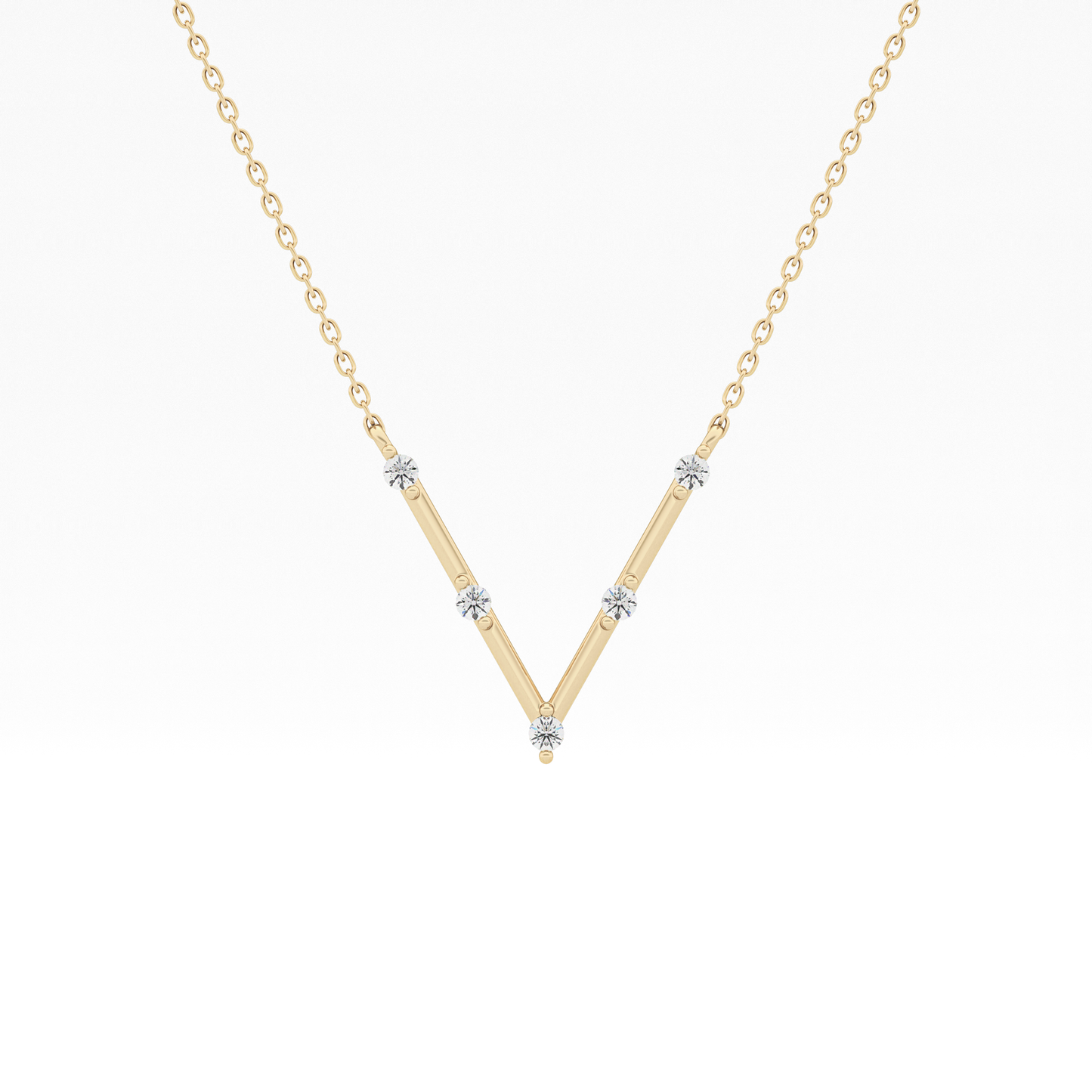 Classic 0.08 TCW Round Moissanite Diamond Necklace