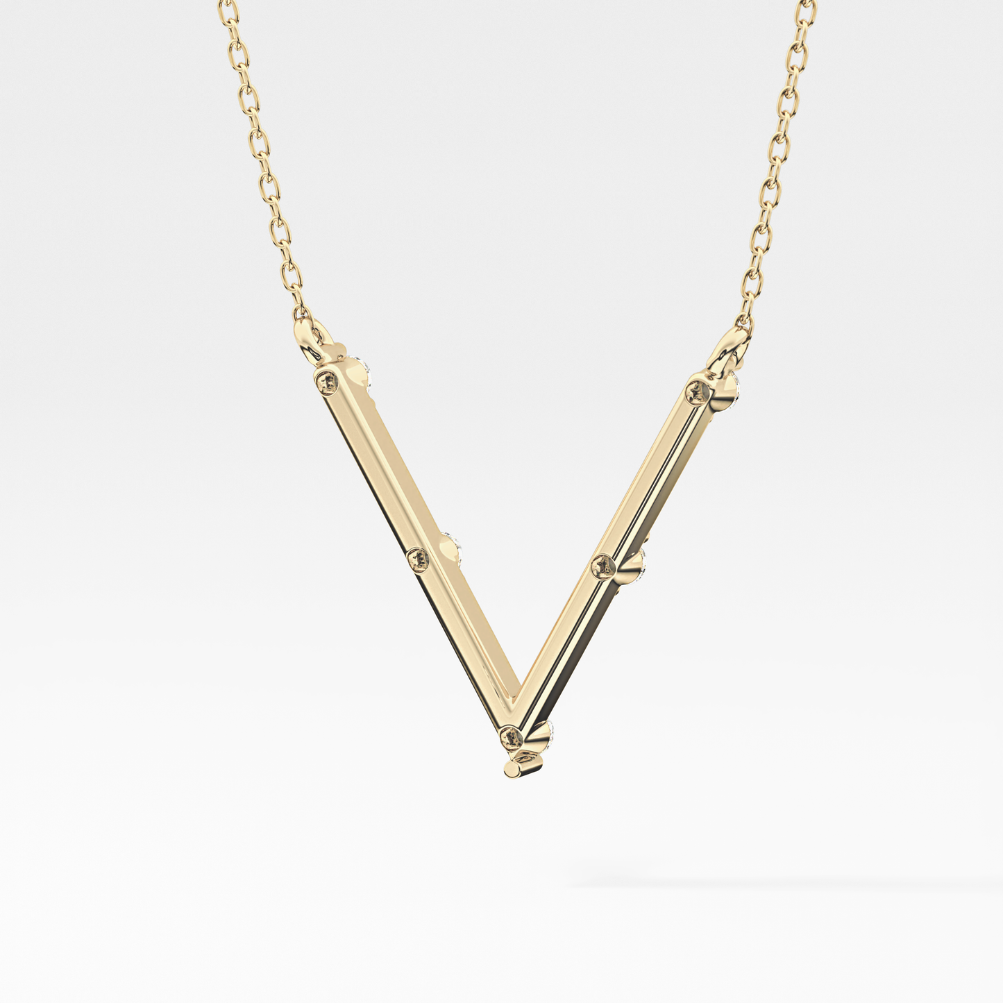 Classic 0.08 TCW Round Moissanite Diamond Necklace