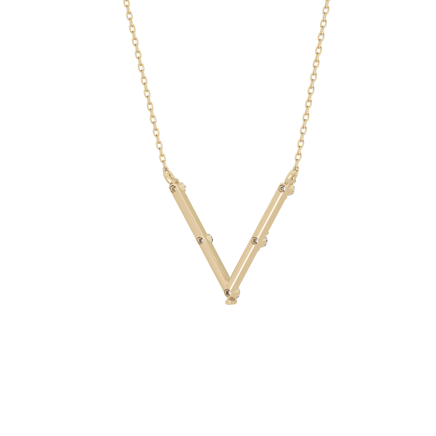 Classic 0.08 TCW Round Moissanite Diamond Necklace