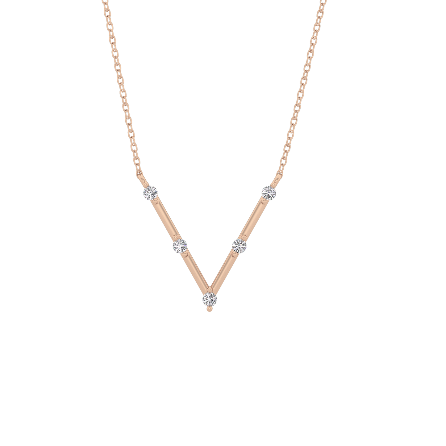 Classic 0.08 TCW Round Moissanite Diamond Necklace