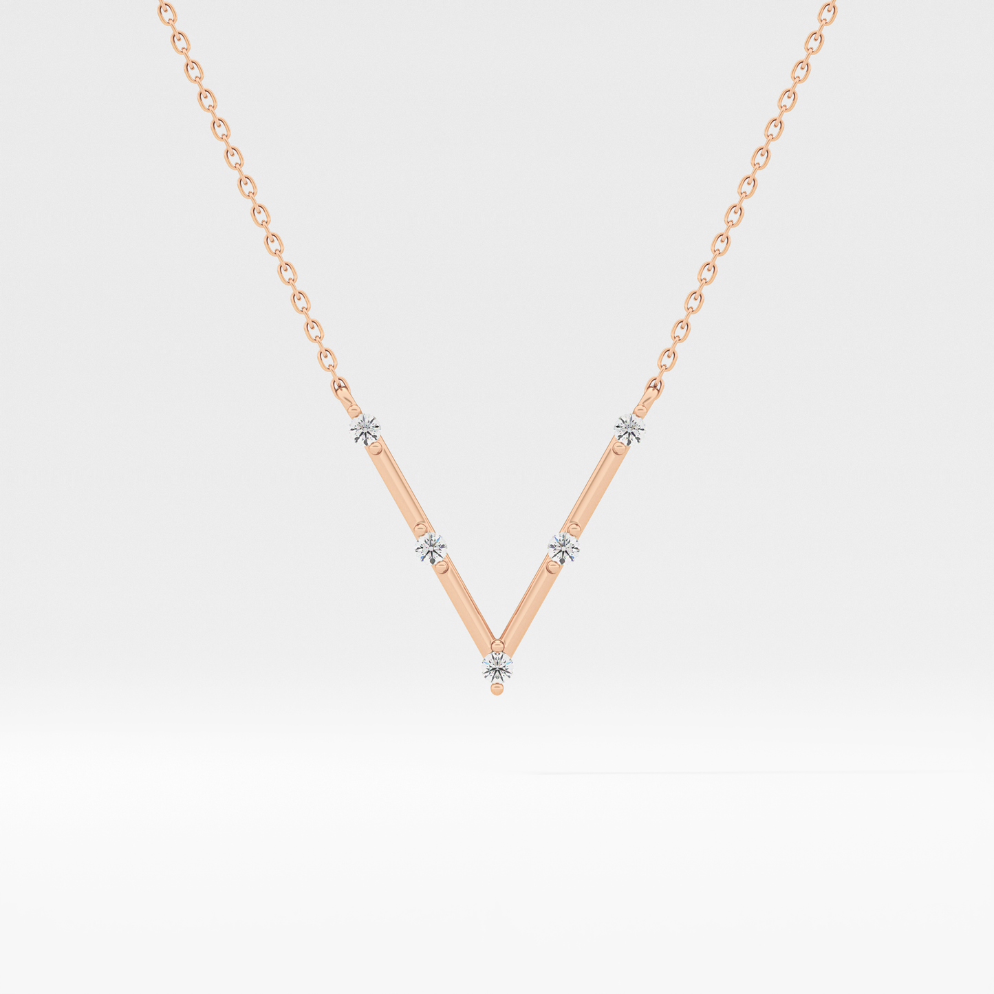 Classic 0.08 TCW Round Moissanite Diamond Necklace
