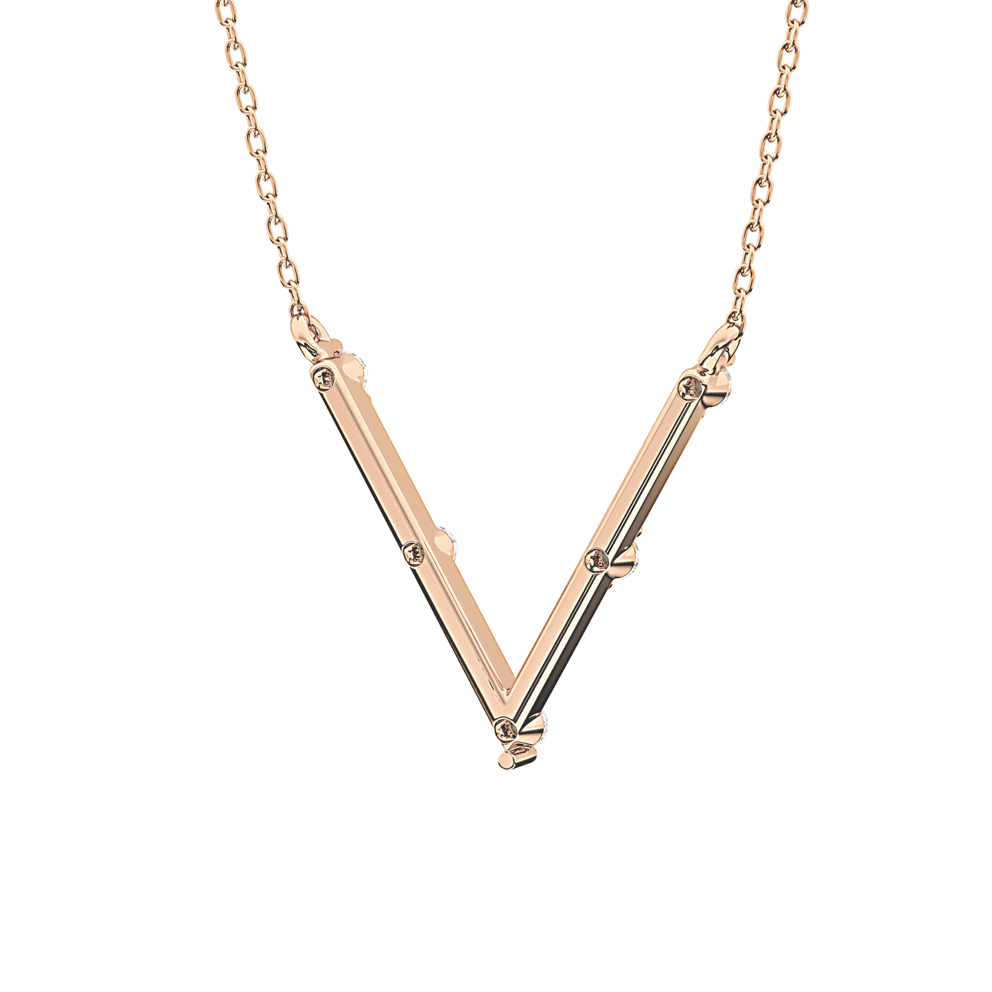 Classic 0.08 TCW Round Moissanite Diamond Necklace