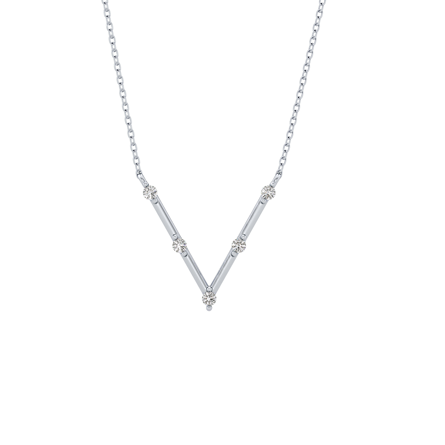 Classic 0.08 TCW Round Moissanite Diamond Necklace