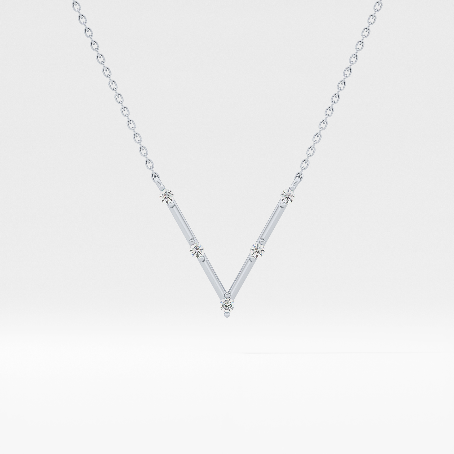 Classic 0.08 TCW Round Moissanite Diamond Necklace