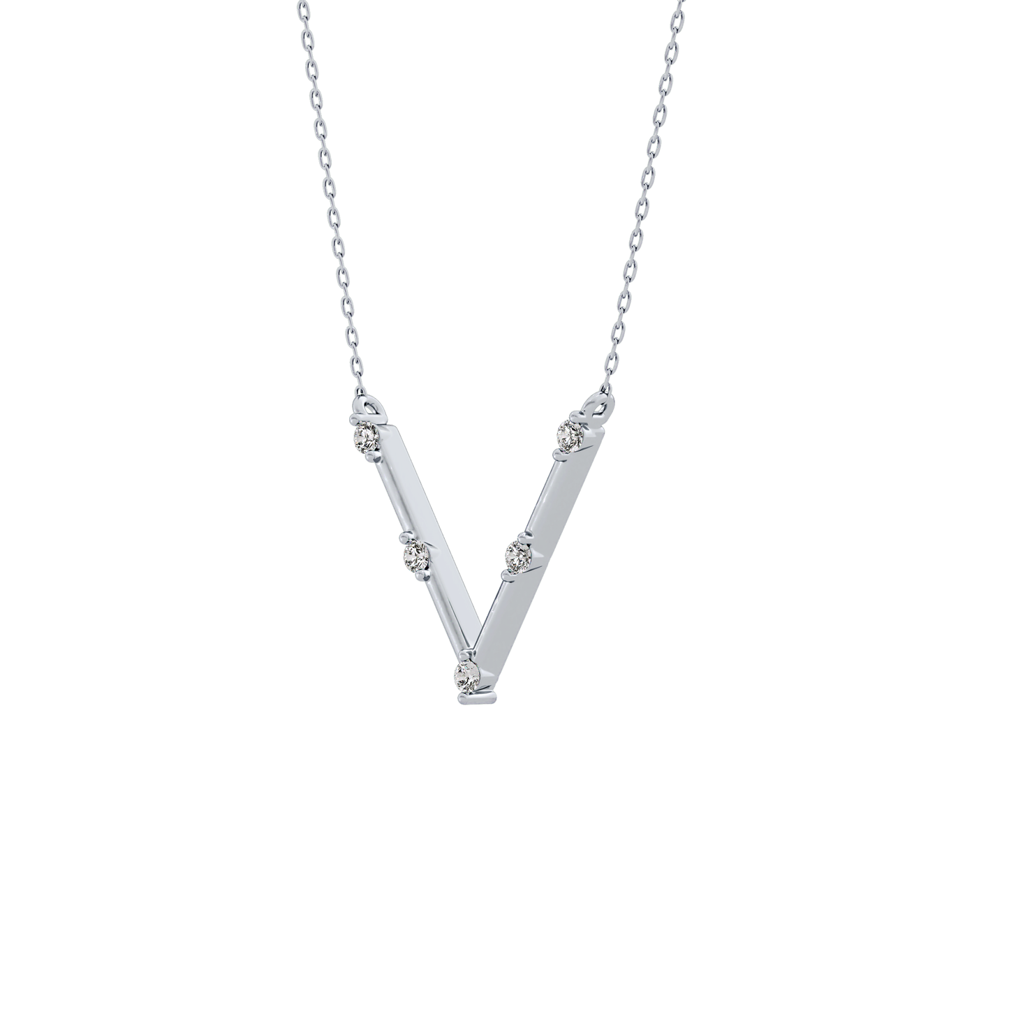 Classic 0.08 TCW Round Moissanite Diamond Necklace