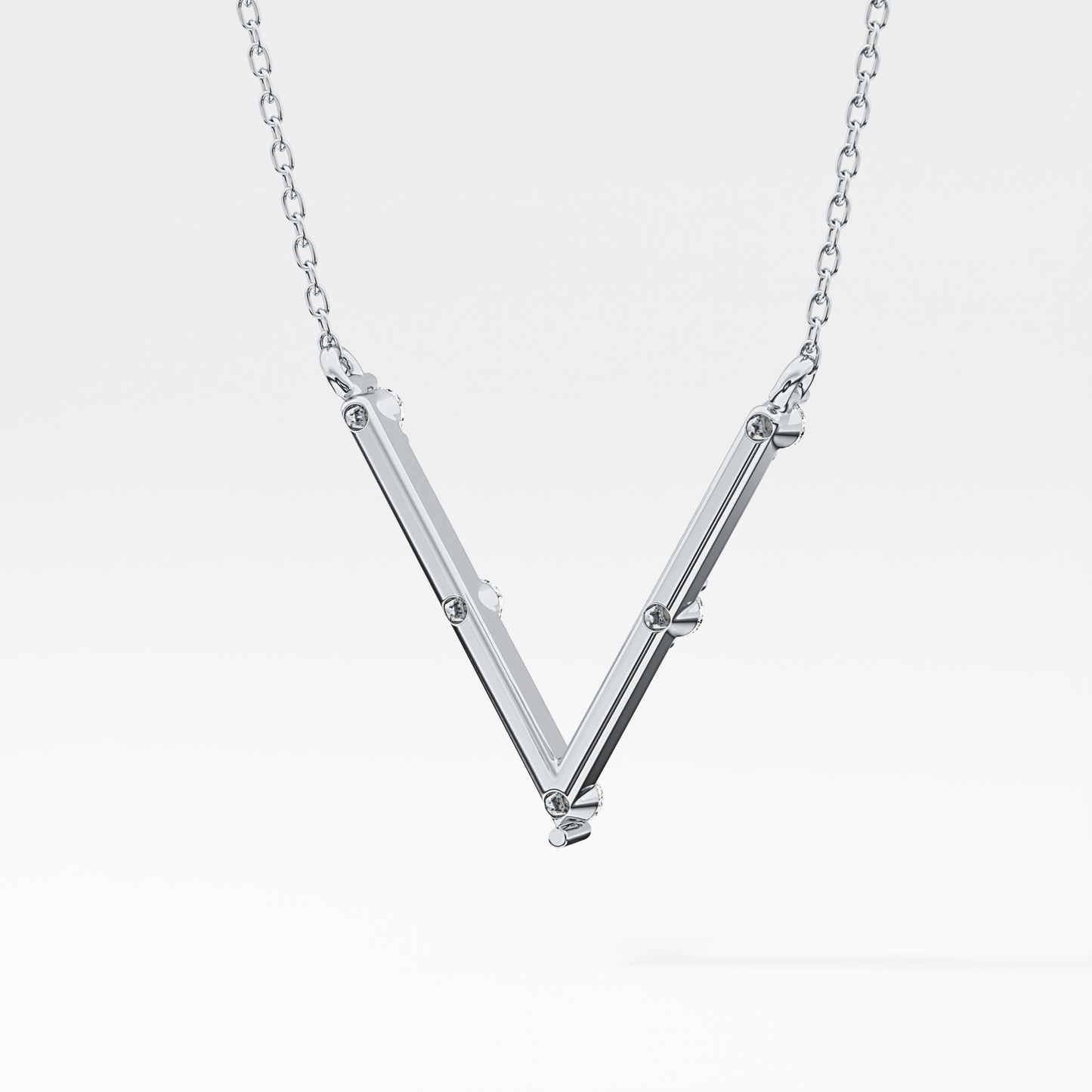 Classic 0.08 TCW Round Moissanite Diamond Necklace