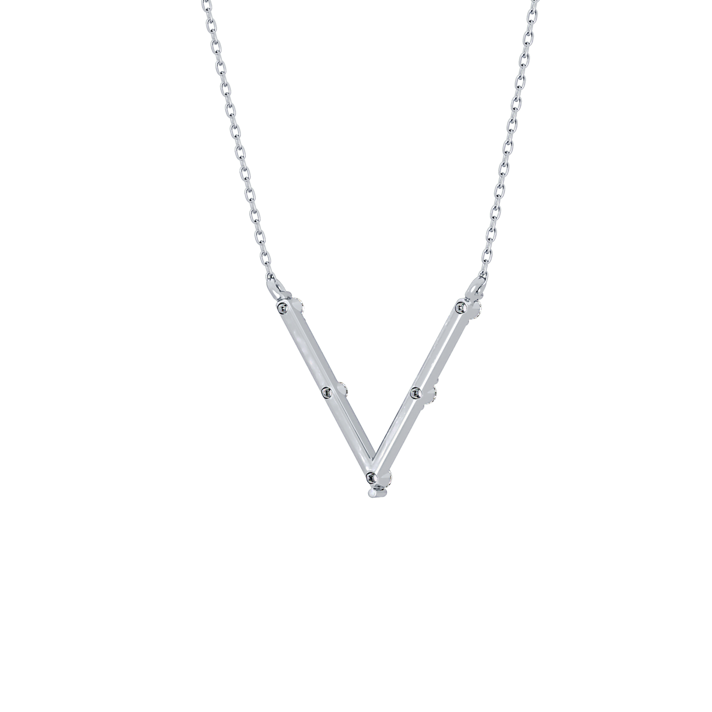 Classic 0.08 TCW Round Moissanite Diamond Necklace