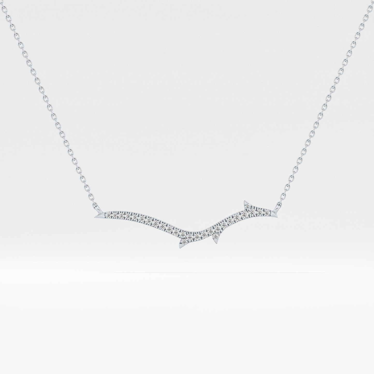 Classic 0.123 TCW Round Cut Moissanite Diamond Necklace