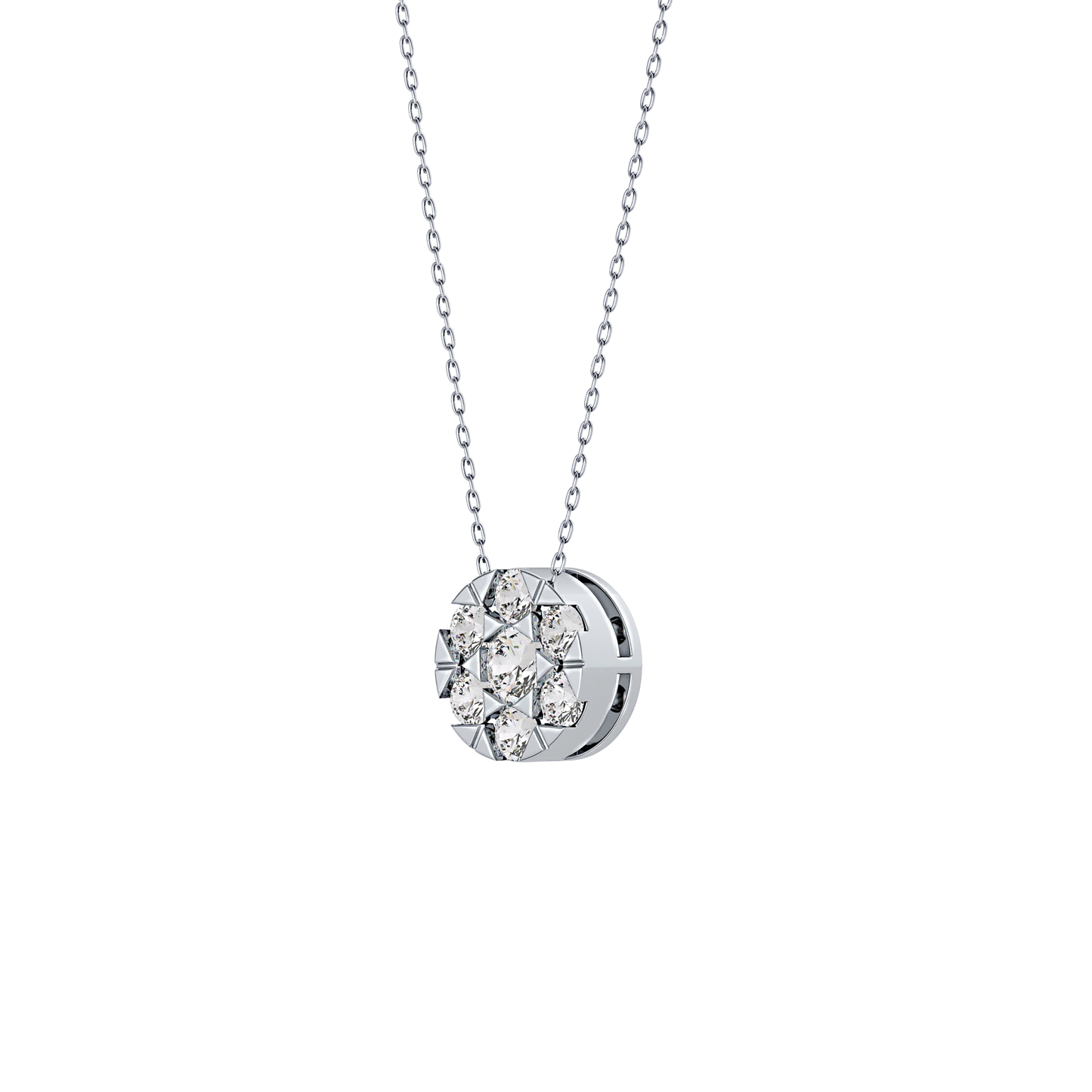 Classic 0.57 TCW Round Cut Moissanite Diamond Necklace