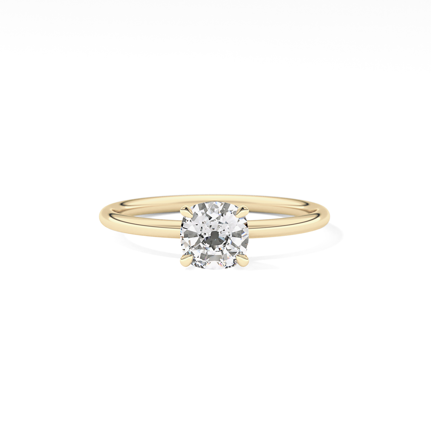 Cushion Cut 0.87 Carat Moissanite Ring – Solitaire Style in Gold