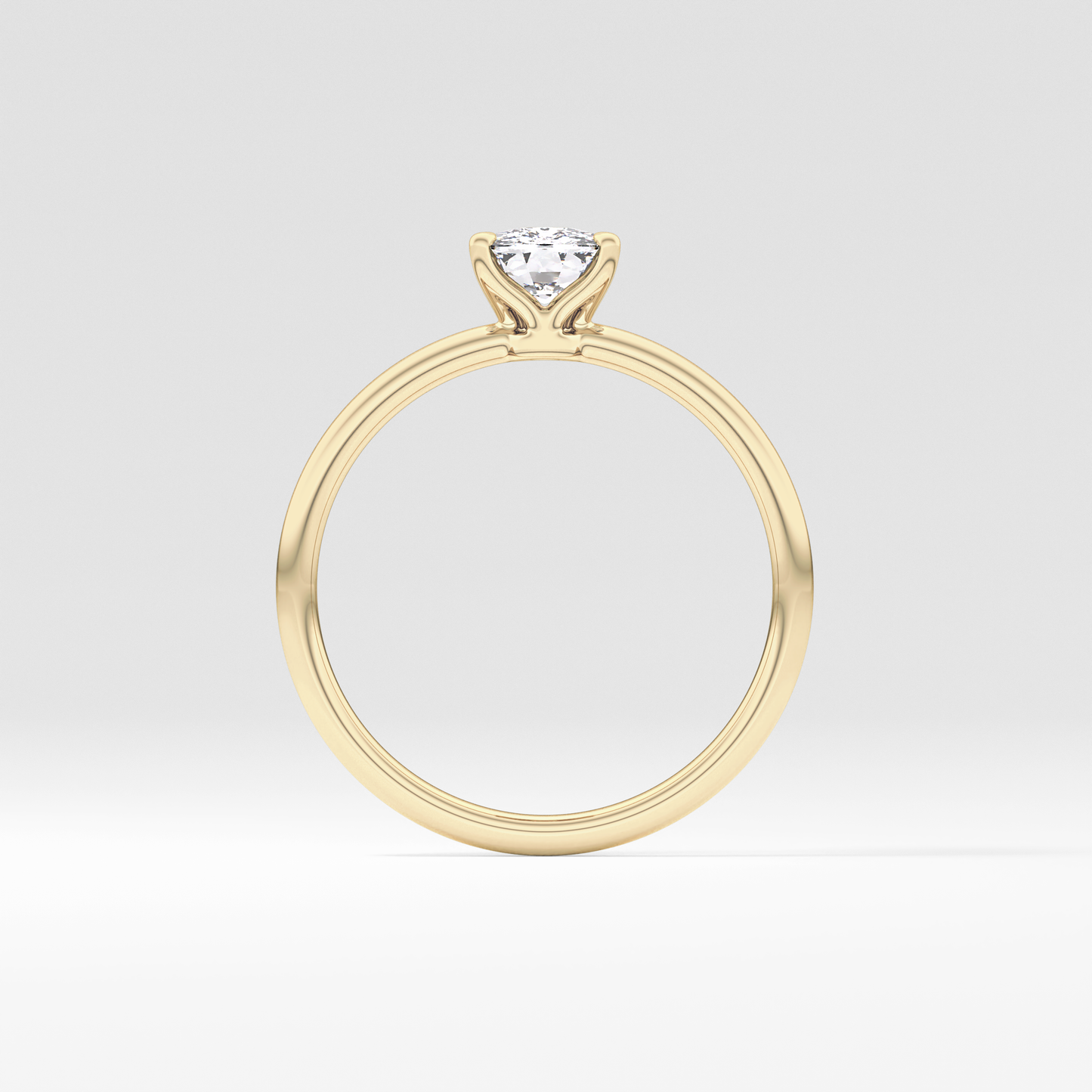 Cushion Cut 0.87 Carat Moissanite Ring – Solitaire Style in Gold
