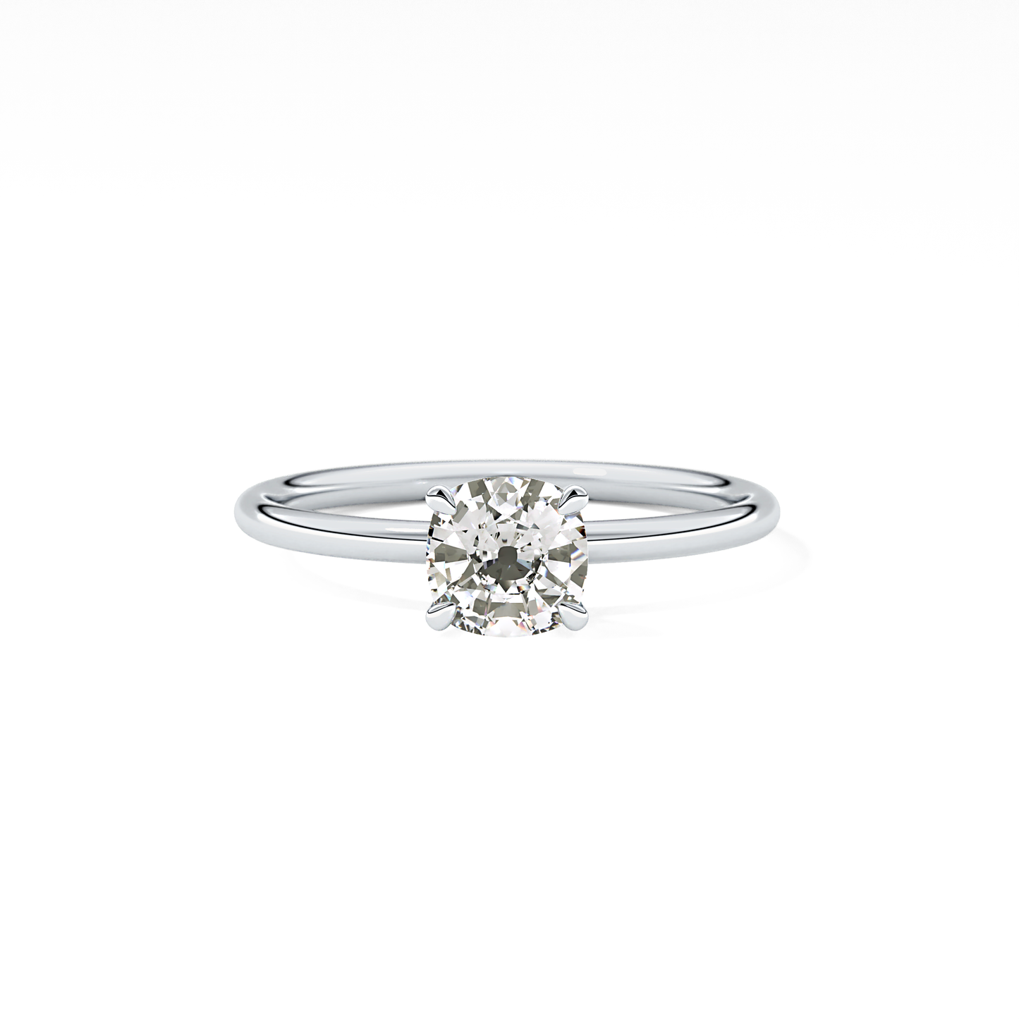Cushion Cut 0.87 Carat Moissanite Ring – Solitaire Style in Gold