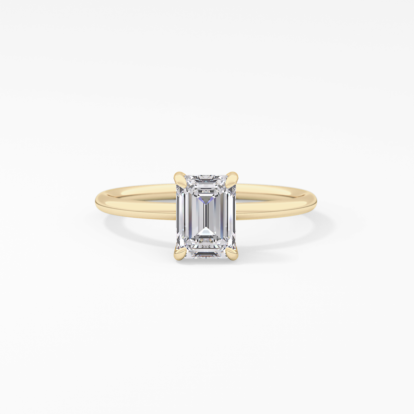 Emerald Cut 1.02 Carat Moissanite Ring – Solitaire Style in Gold