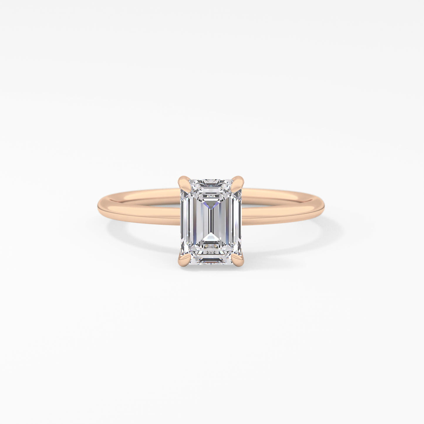 Emerald Cut 1.02 Carat Moissanite Ring – Solitaire Style in Gold